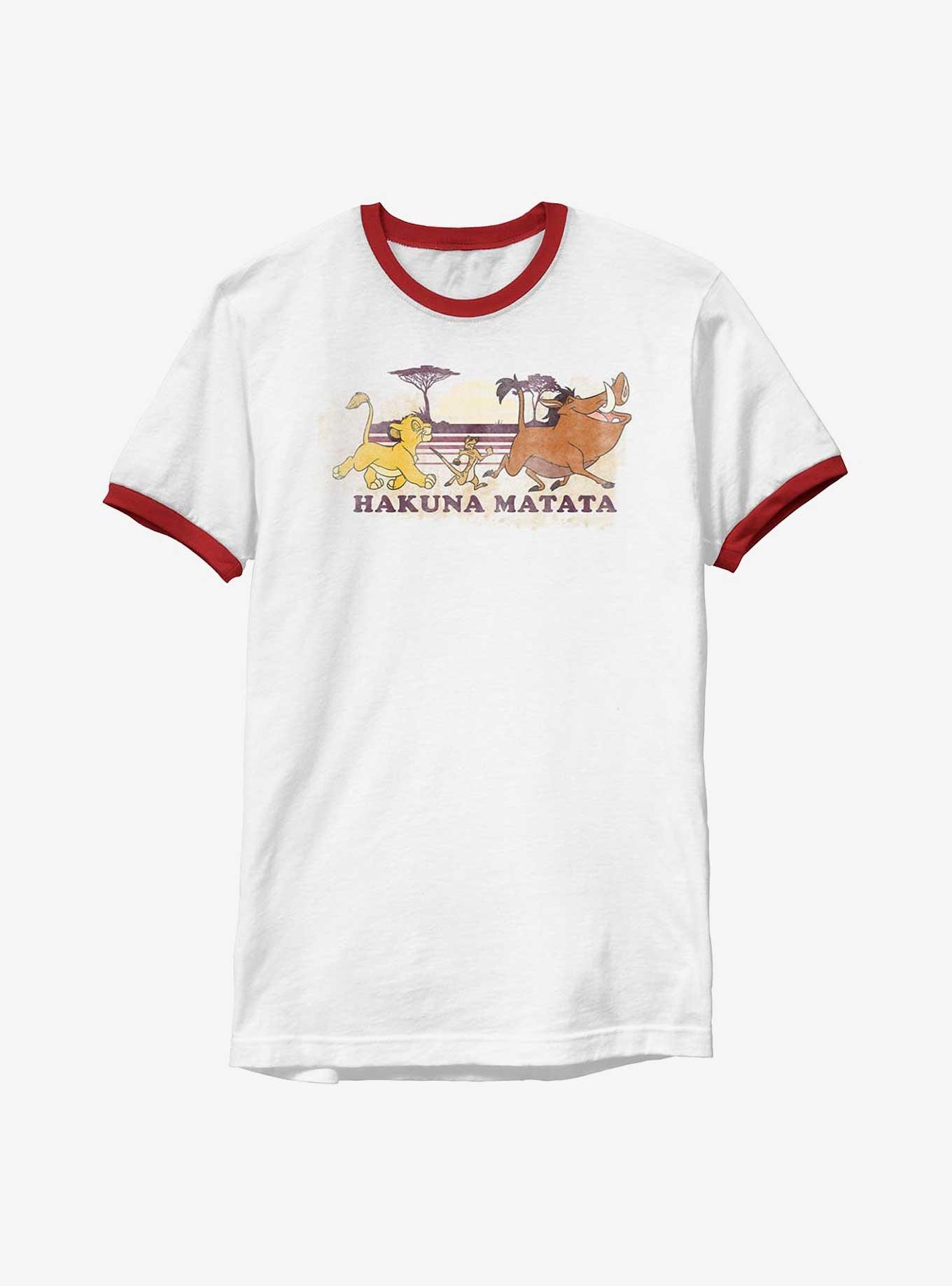 Disney The Lion King Hakuna Ma Walka Ringer T-Shirt, WHTRED, hi-res
