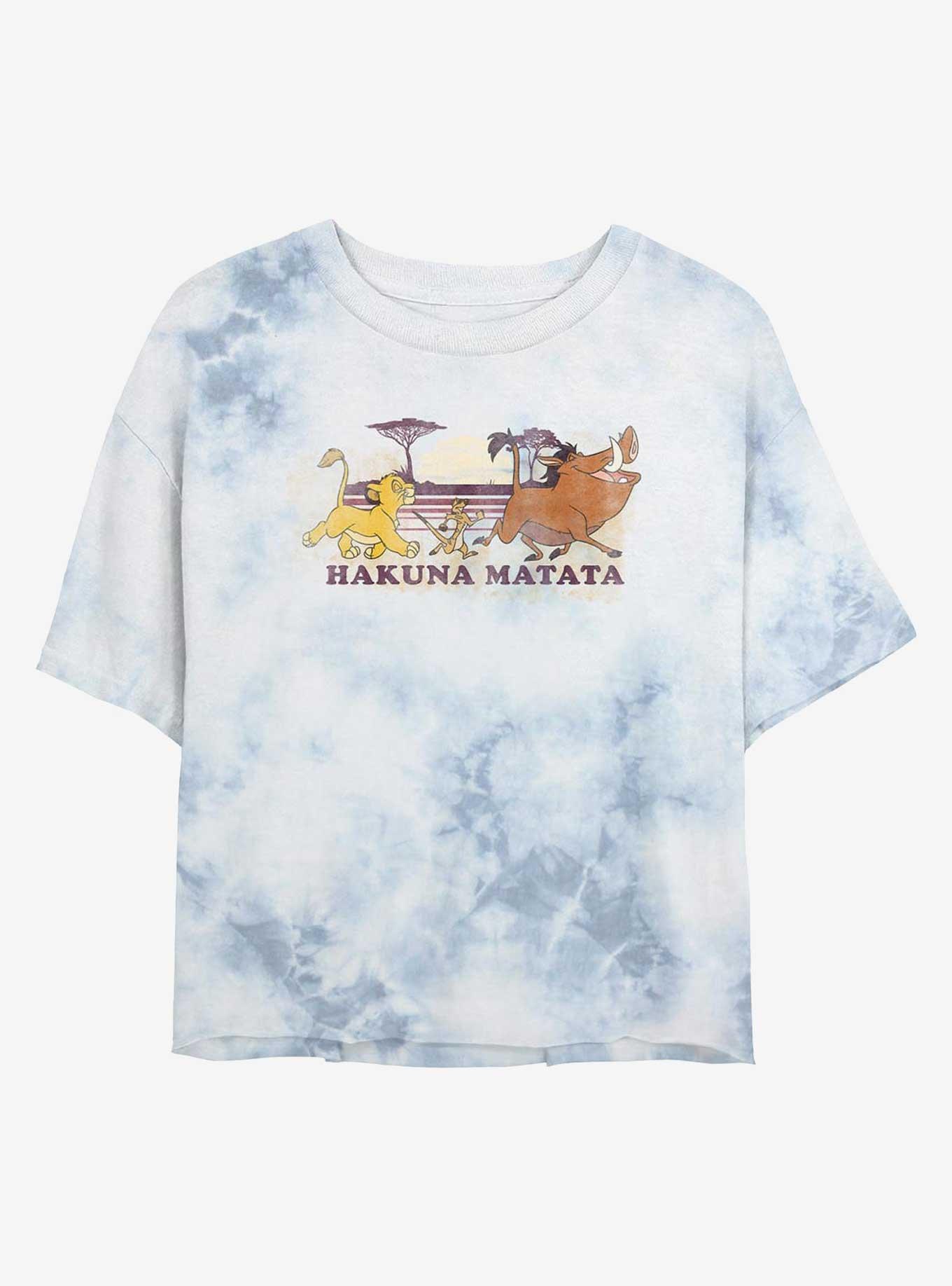 Disney The Lion King Hakuna Ma Walka Girls Tie-Dye Crop T-Shirt