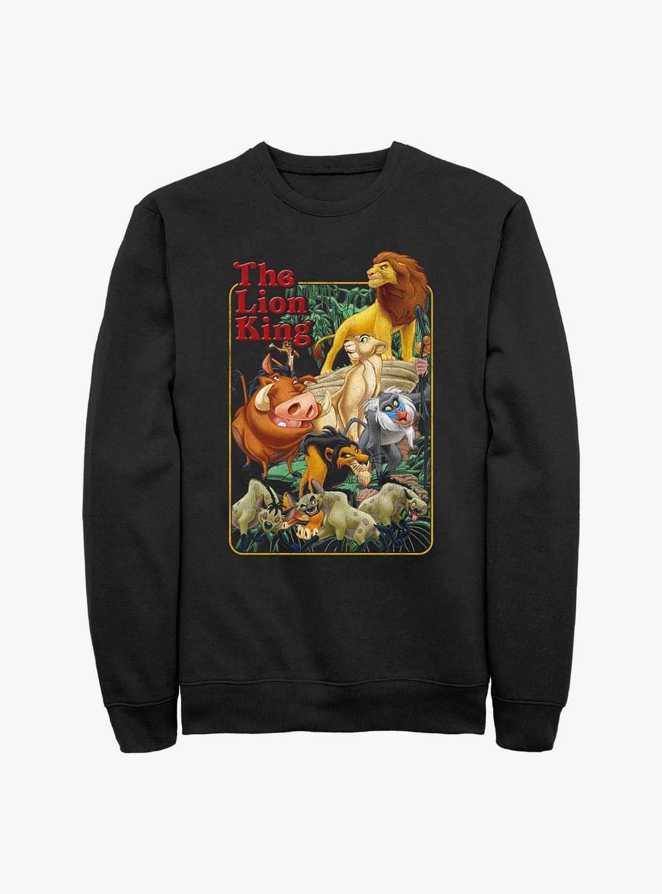 Disney The Lion King Retro Group Sweatshirt, BLACK, hi-res