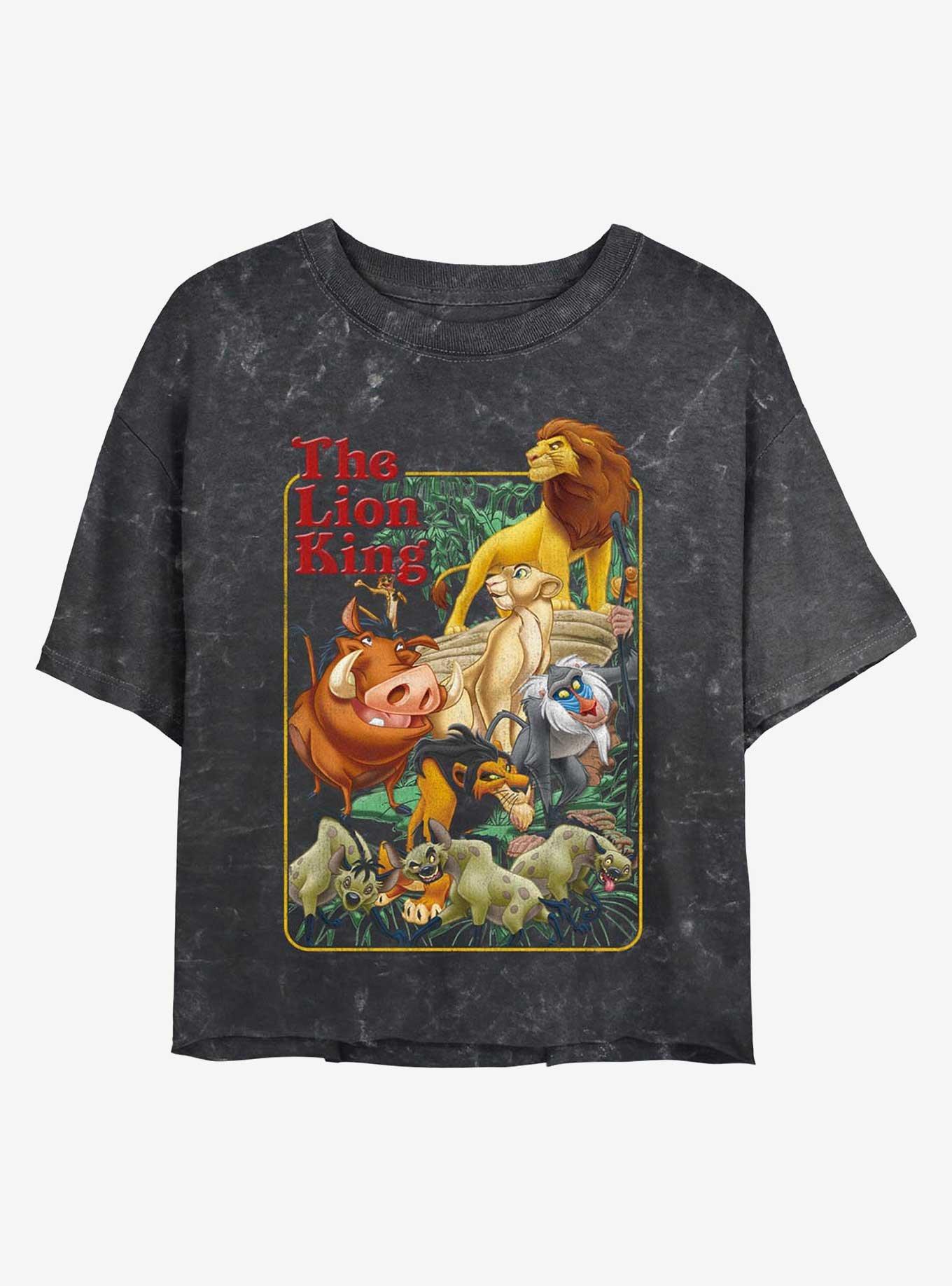 Disney The Lion King Retro Group Girls Mineral Wash Crop T-Shirt, , hi-res