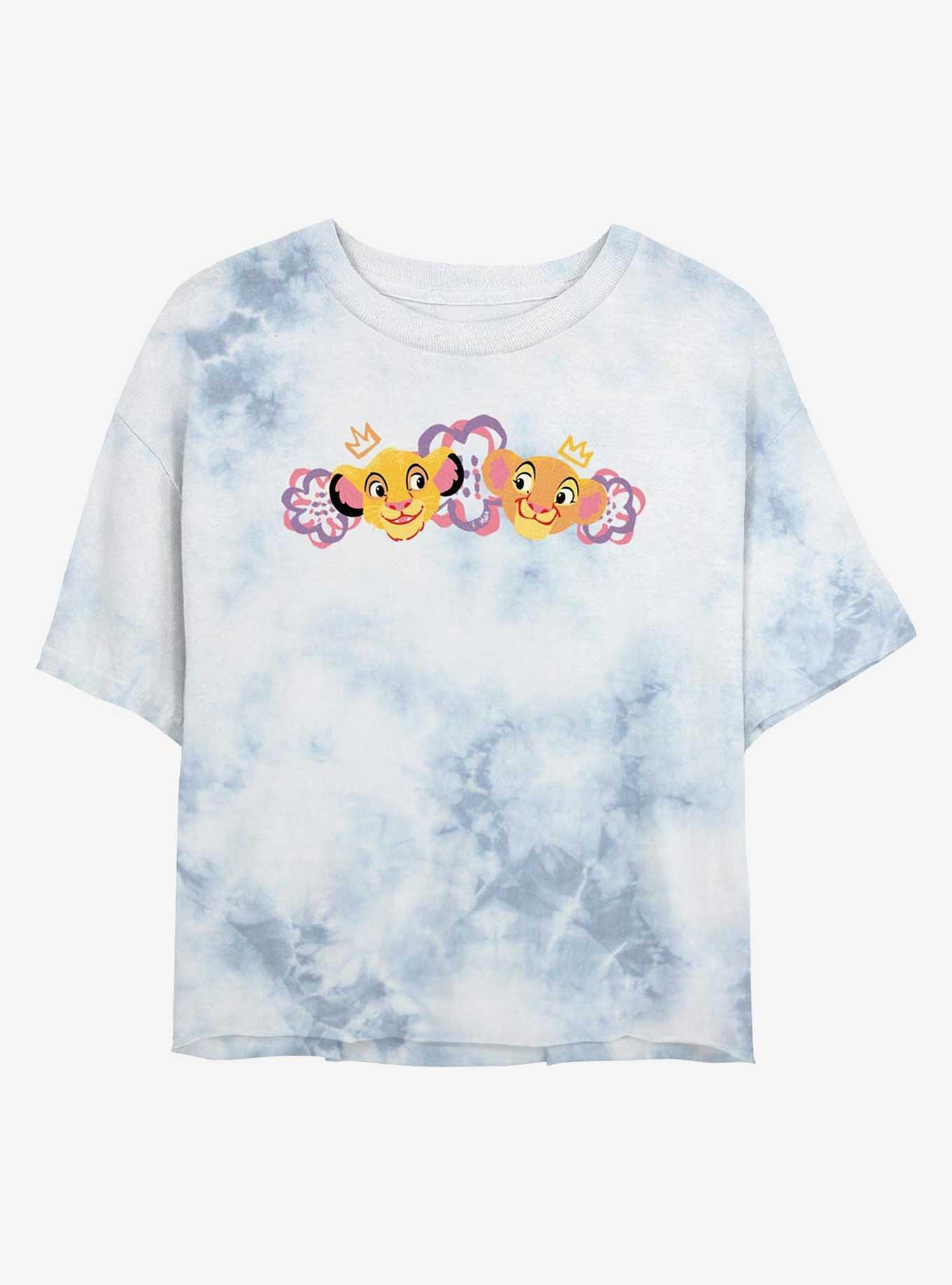 Disney The Lion King Simba And Nala Crown Girls Tie-Dye Crop T-Shirt, , hi-res