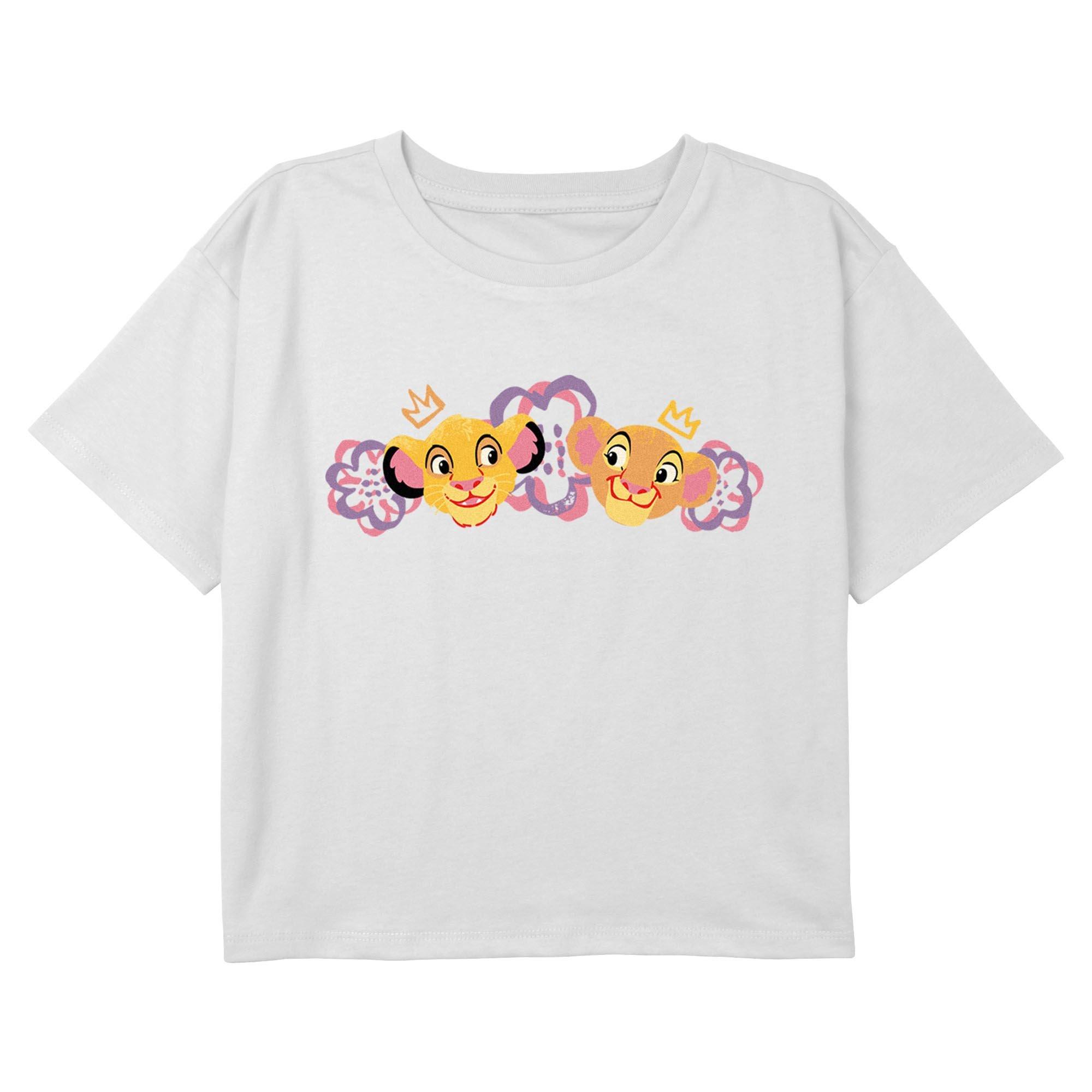 Disney The Lion King Simba And Nala Pals Youth Girls Boxy Crop T-Shirt, , hi-res