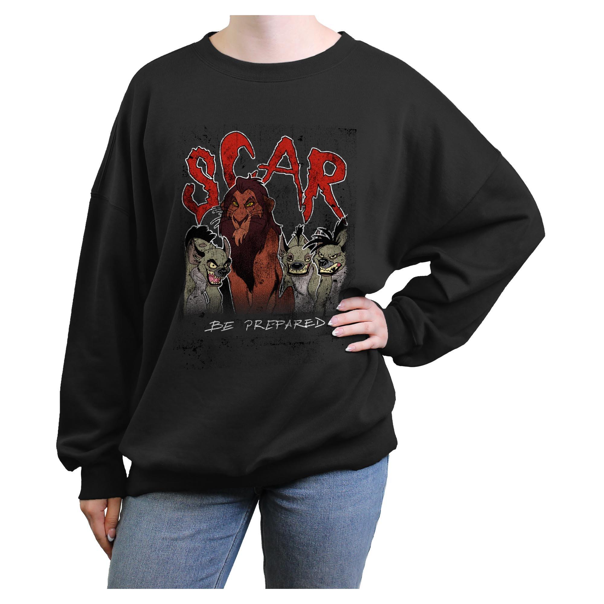 Disney The Lion King Scar Be Prepared Womens Oversized Sweatshirt, BLACK, hi-res