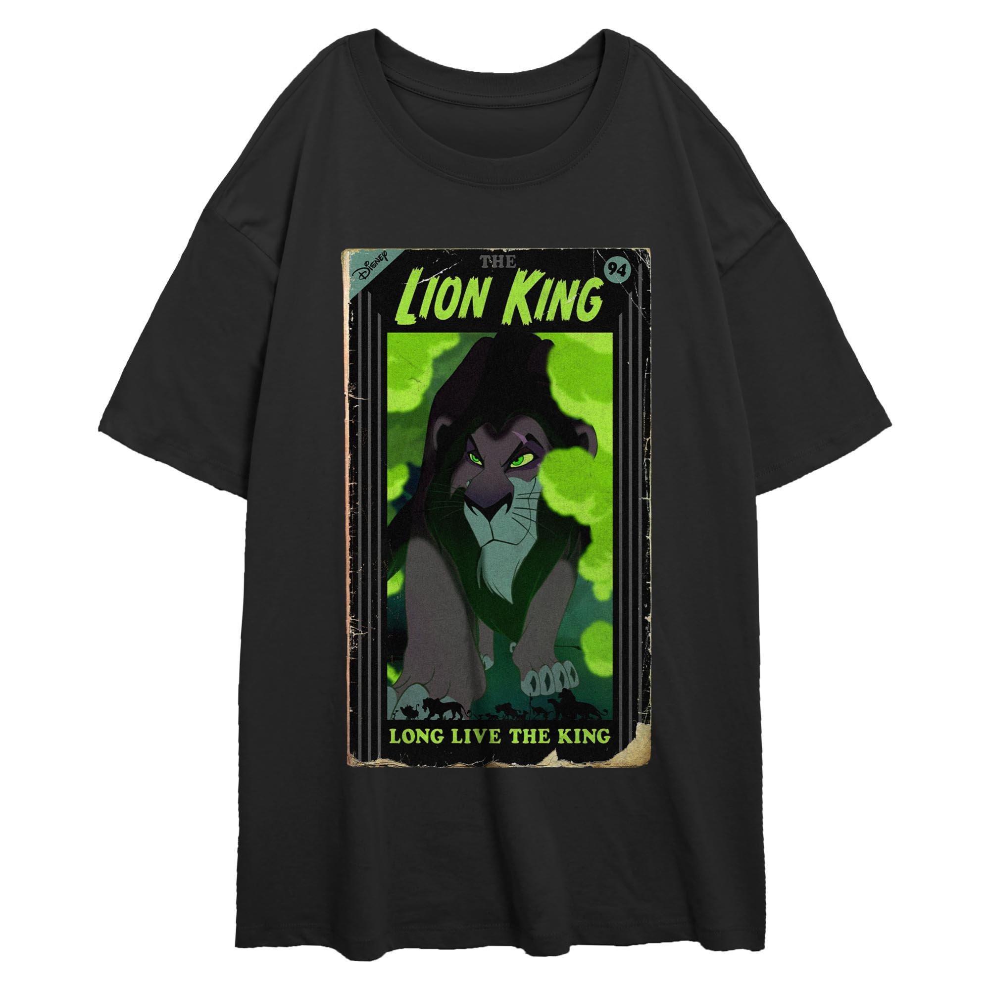 Disney The Lion King Long Live The King VHS Womens Oversized T-Shirt, BLACK, hi-res
