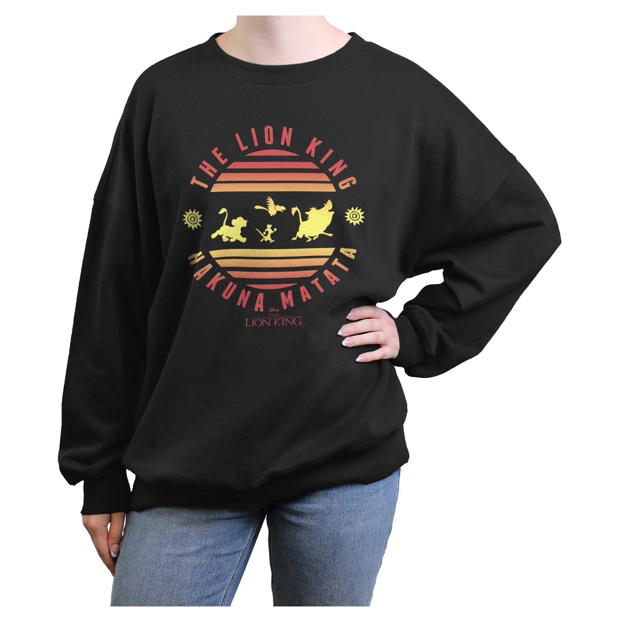 Disney The Lion King Hakuna Matata Sunset Womens Oversized Sweatshirt, BLACK, hi-res