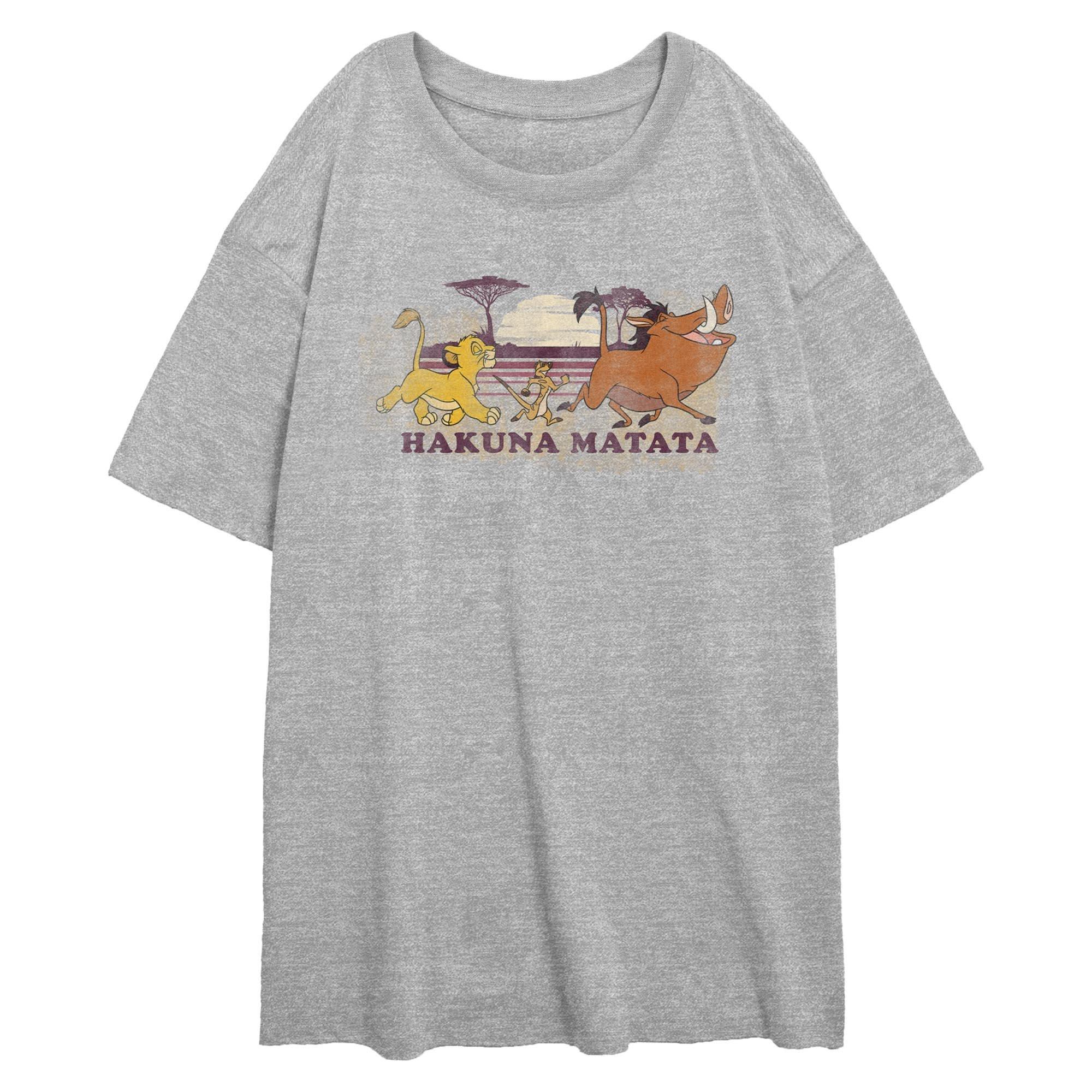 Disney The Lion King Hakuna Matata Walk Along Sunset Womens Oversized T-Shirt, ATH HTR, hi-res