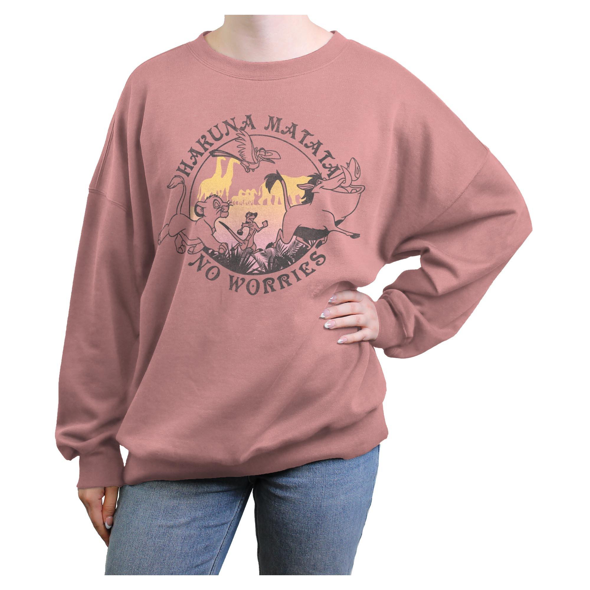 Disney The Lion King Hakuna Matata No Worries Circle Womens Oversized Sweatshirt, , hi-res