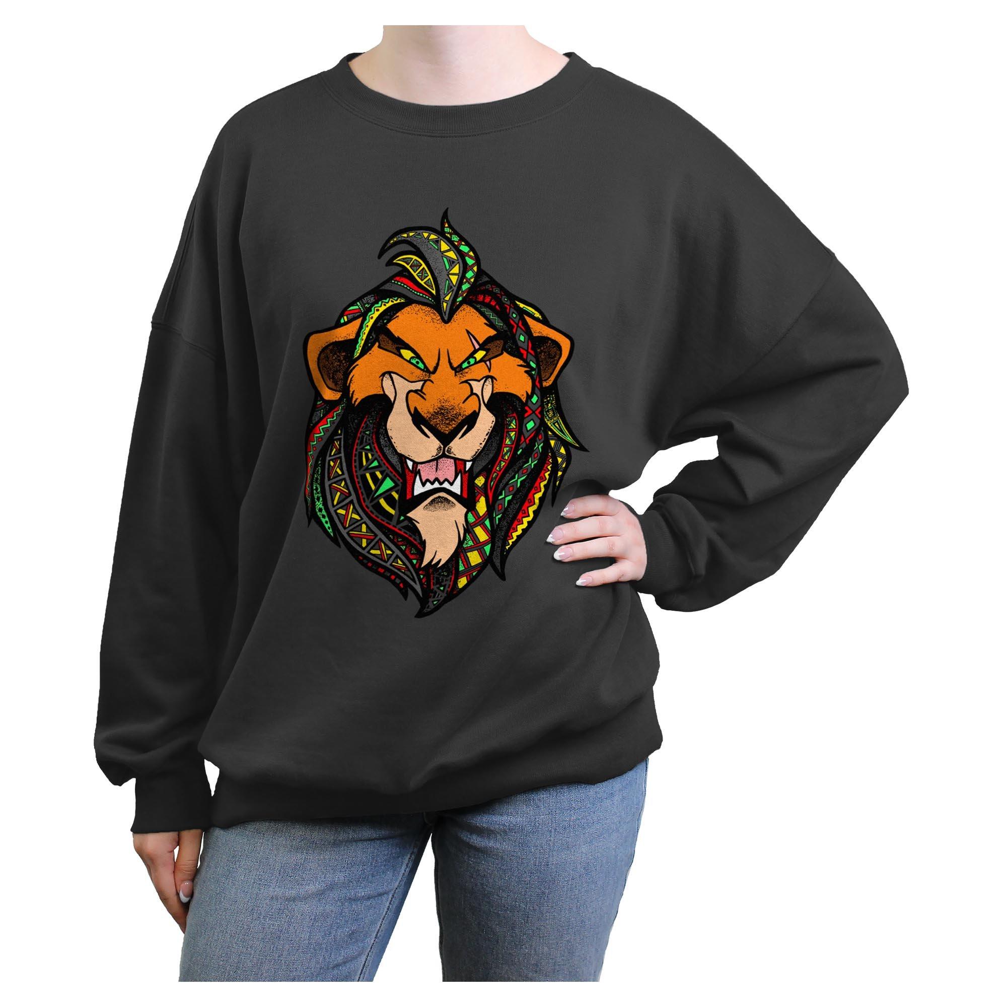 Disney The Lion King Scar Pattern Face Womens Oversized Sweatshirt, , hi-res