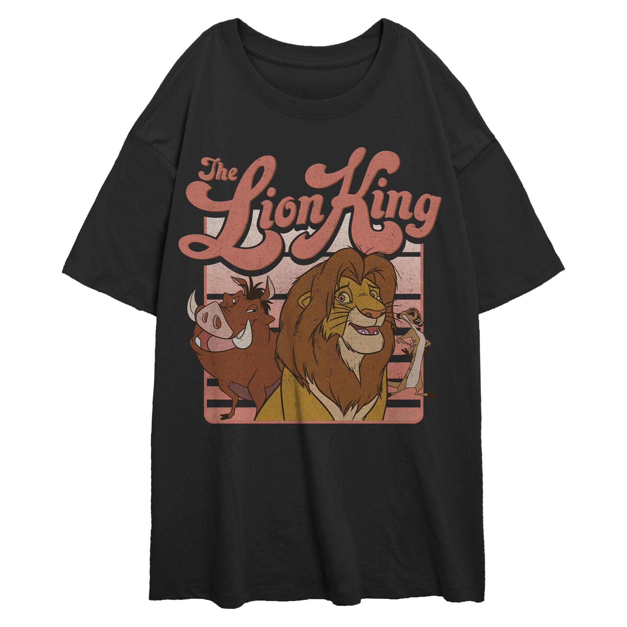 Disney The Lion King Squad Retro Womens Oversized T-Shirt, BLACK, hi-res