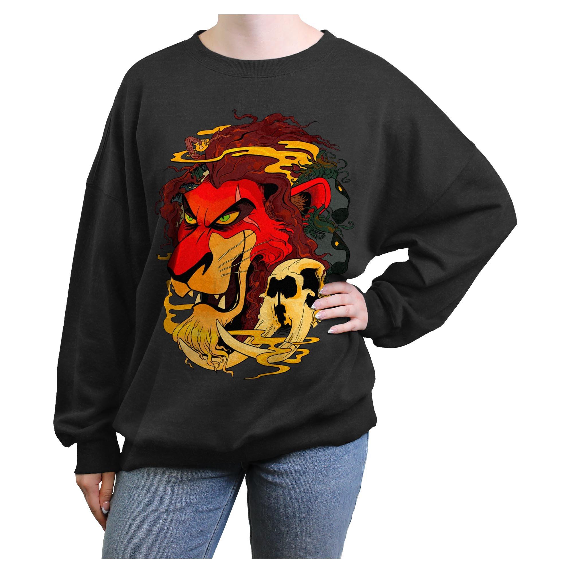 Disney The Lion King Scar Smoke Waves Womens Oversized Sweatshirt, , hi-res