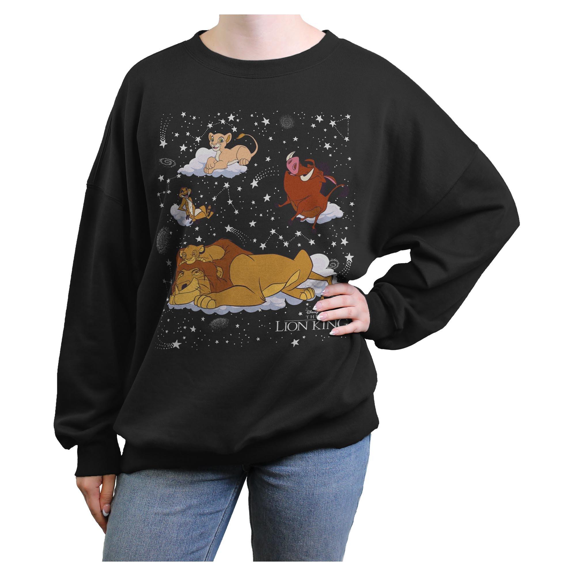 Disney The Lion King On Constellations Womens Oversized Sweatshirt, BLACK, hi-res