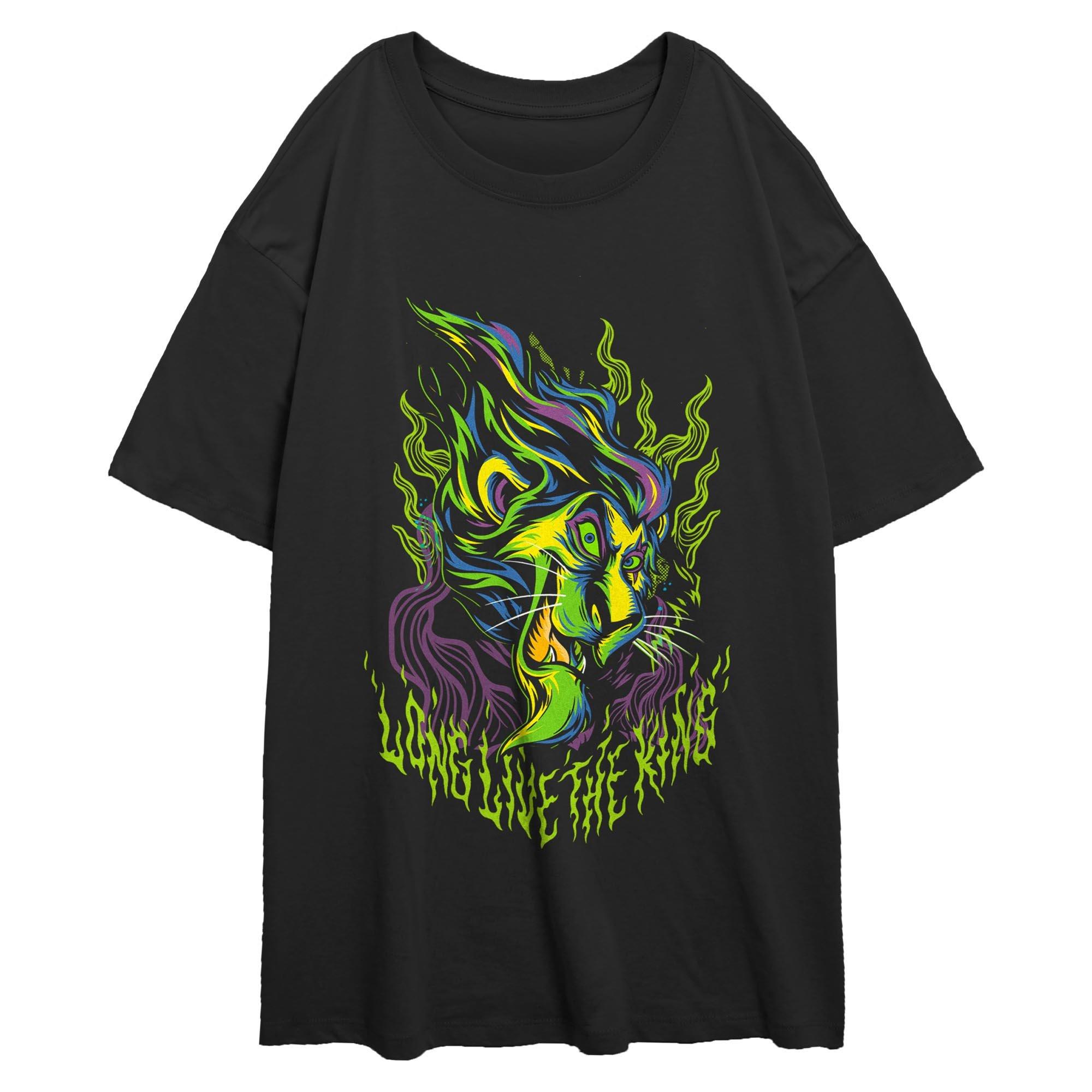 Disney The Lion King Long Live The King Scar Metal Womens Oversized T-Shirt, , hi-res