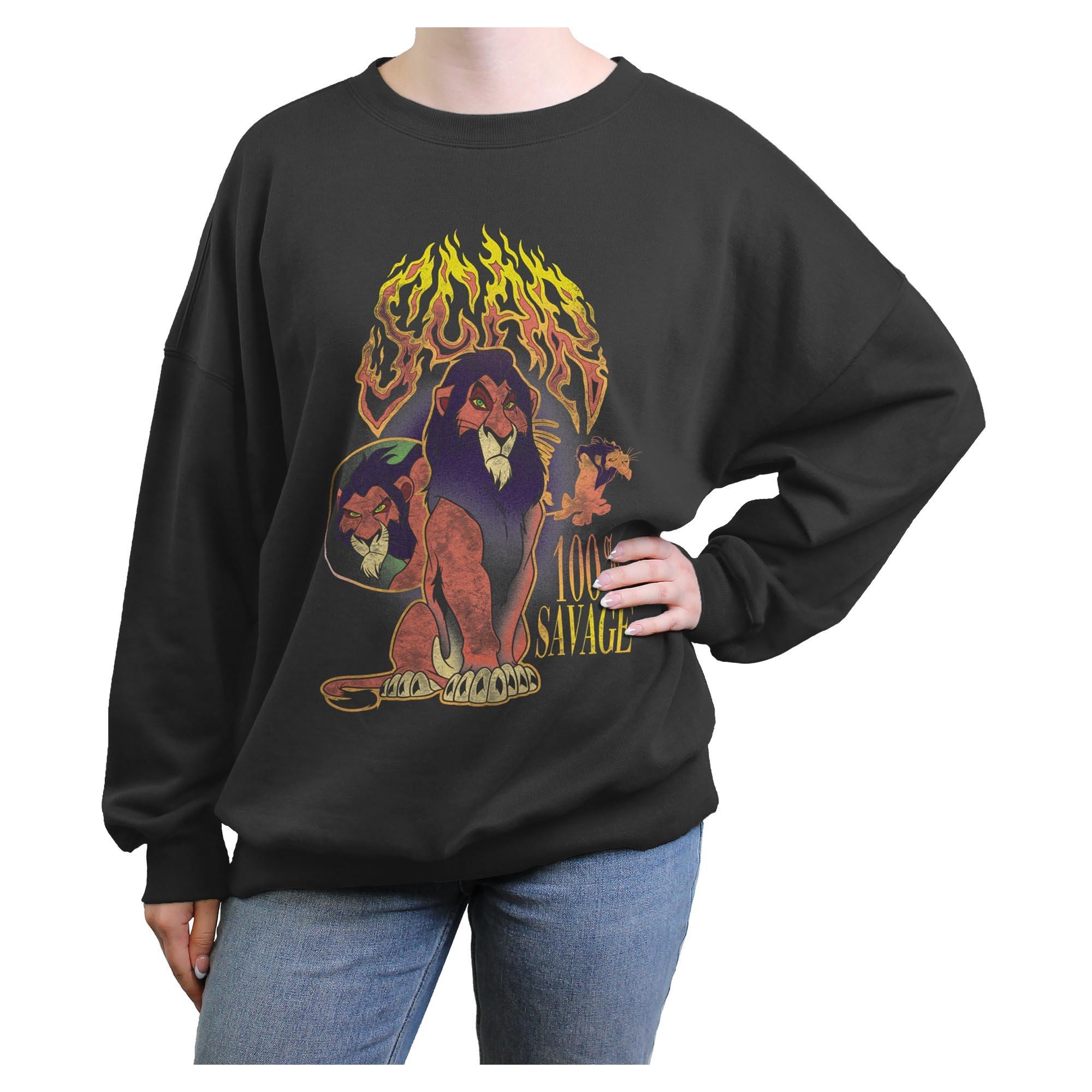 Disney The Lion King Scar 100 Percent Savage Womens Oversized Sweatshirt, , hi-res