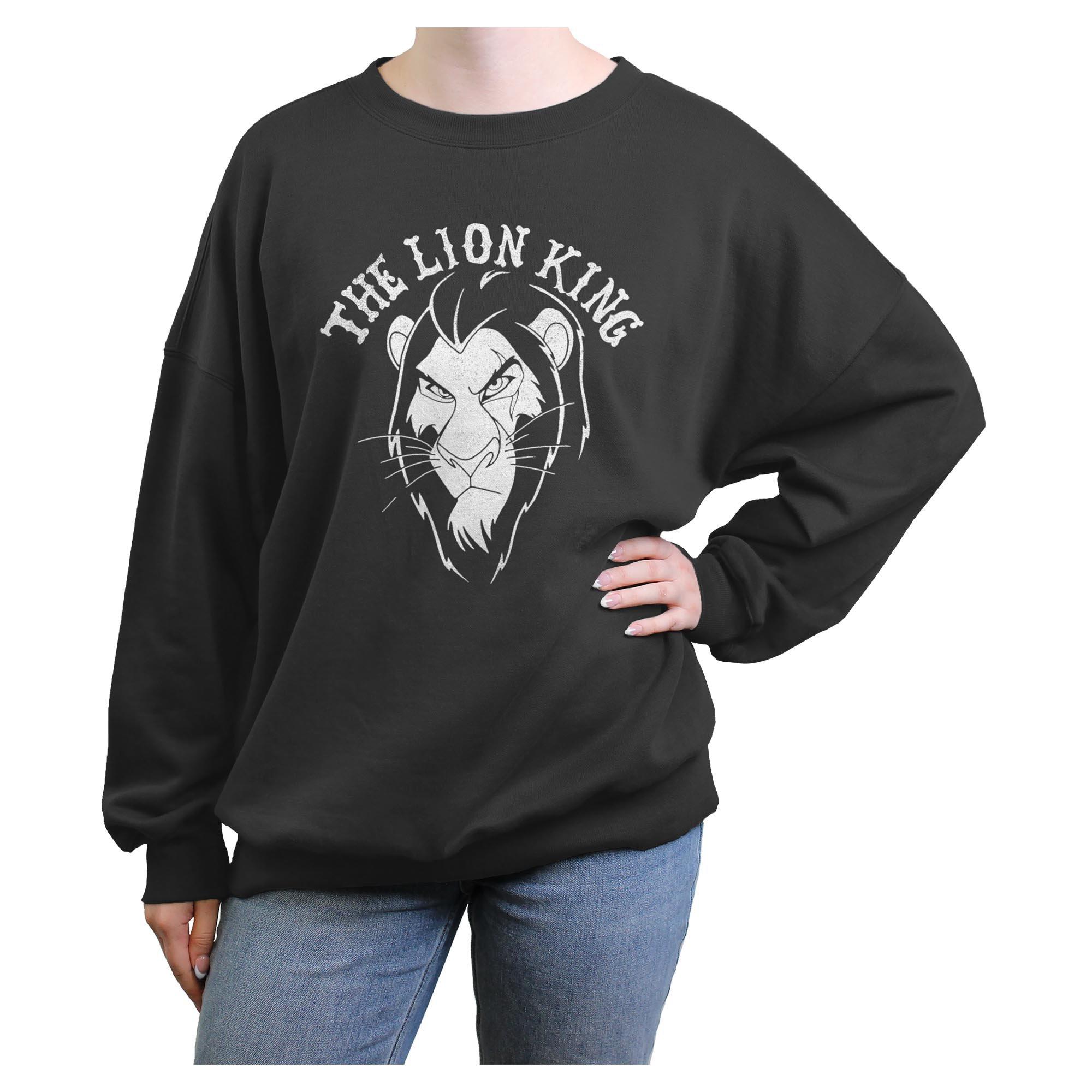 Disney The Lion King Scar Stare Womens Oversized Sweatshirt, CHARCOAL, hi-res