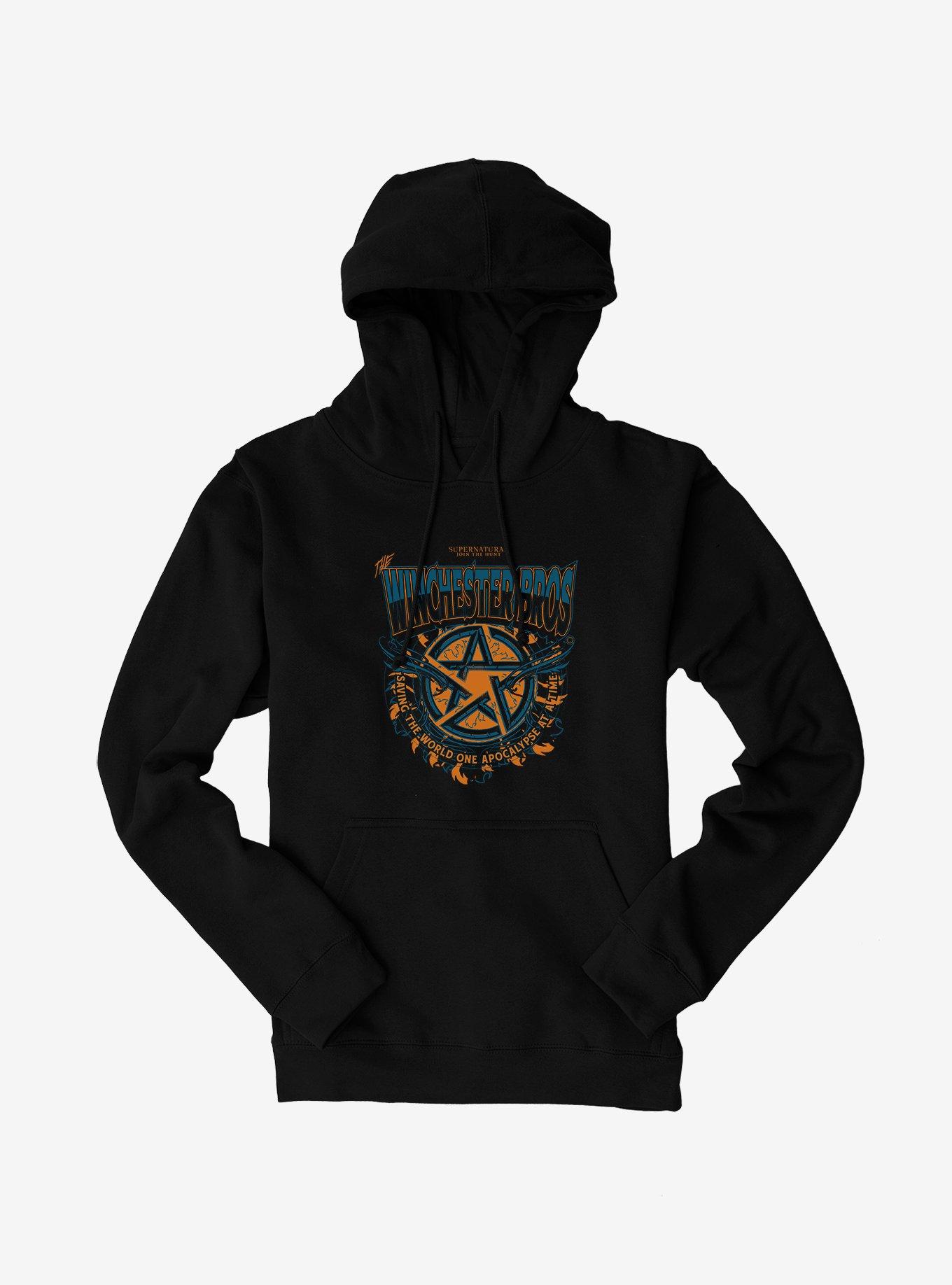 Supernatural Winchester Bros. Pentagram Hoodie, BLACK, hi-res