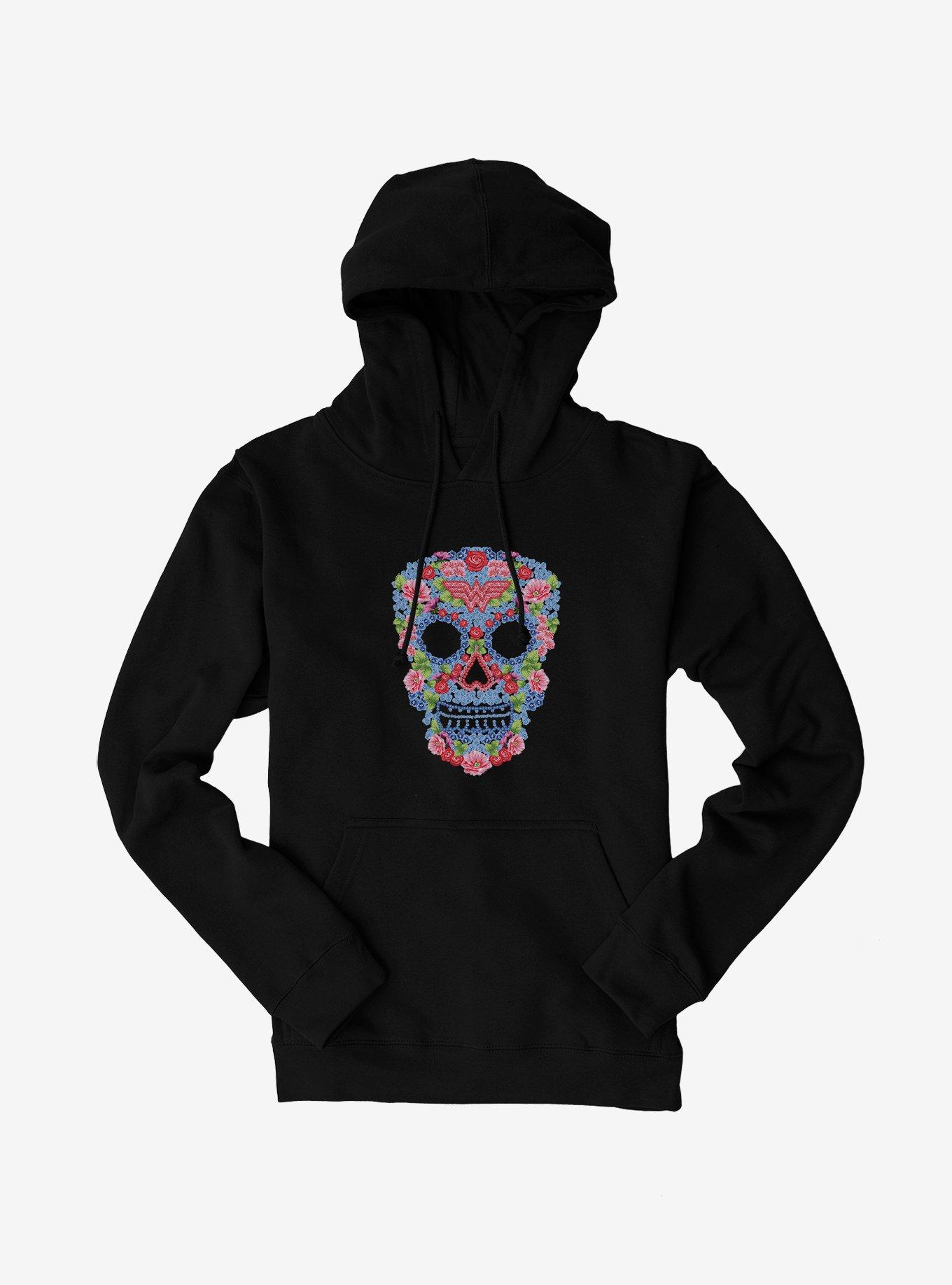 DC Comics Wonder Woman Flower Skull Hoodie, , hi-res
