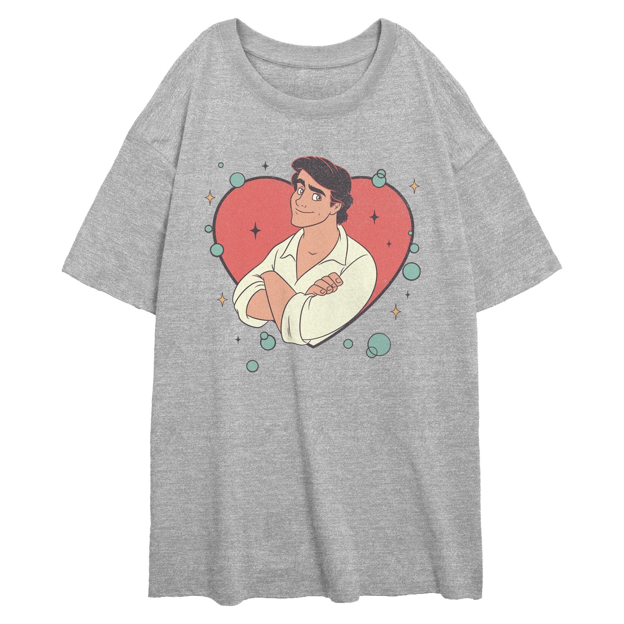 Disney Princess Prince Eric Heart Womens Oversized T-Shirt, , hi-res