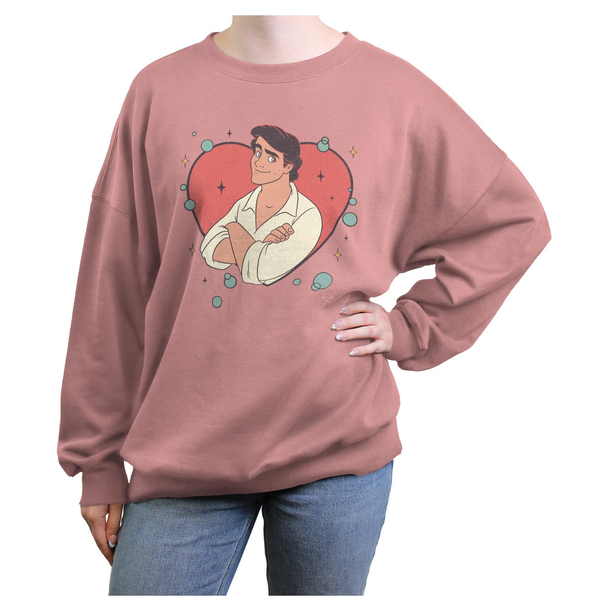 Disney Princess Prince Eric Heart Womens Oversized Sweatshirt, , hi-res