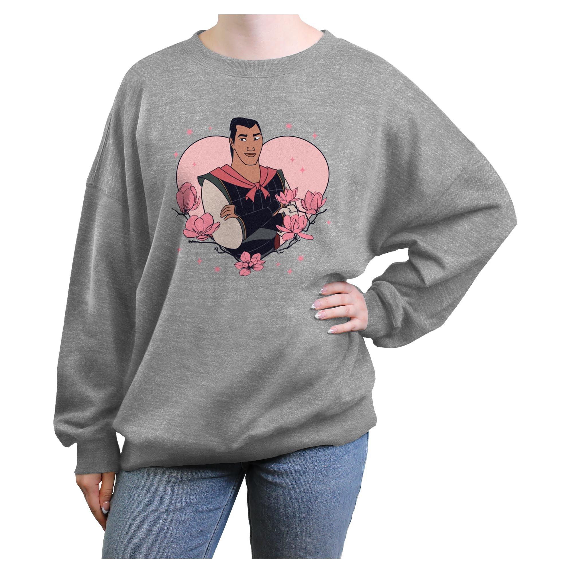 Disney Princess Li Shang Heart Womens Oversized Sweatshirt, , hi-res