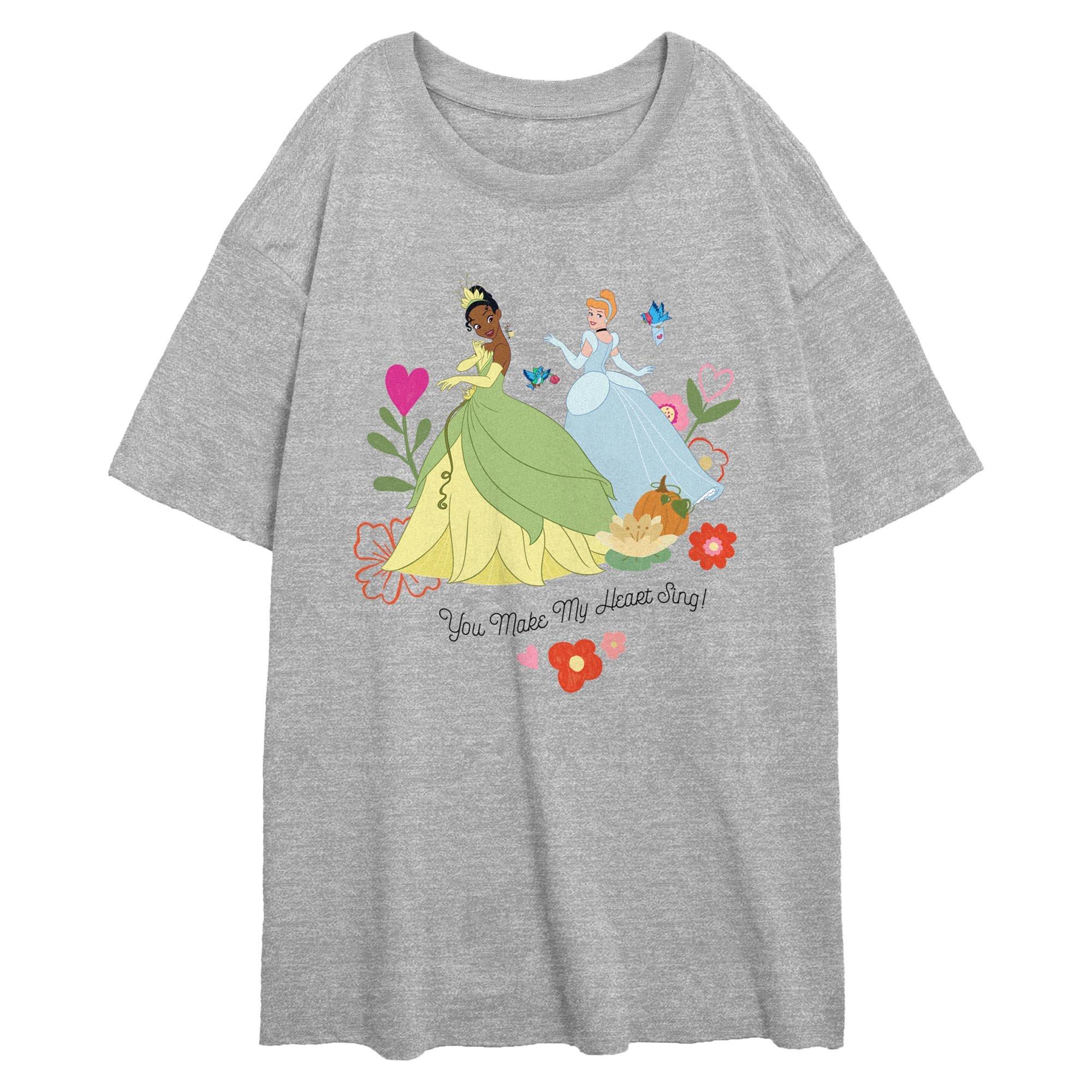 Disney Princess You Make My Heart Sing Womens Oversized T-Shirt, ATH HTR, hi-res