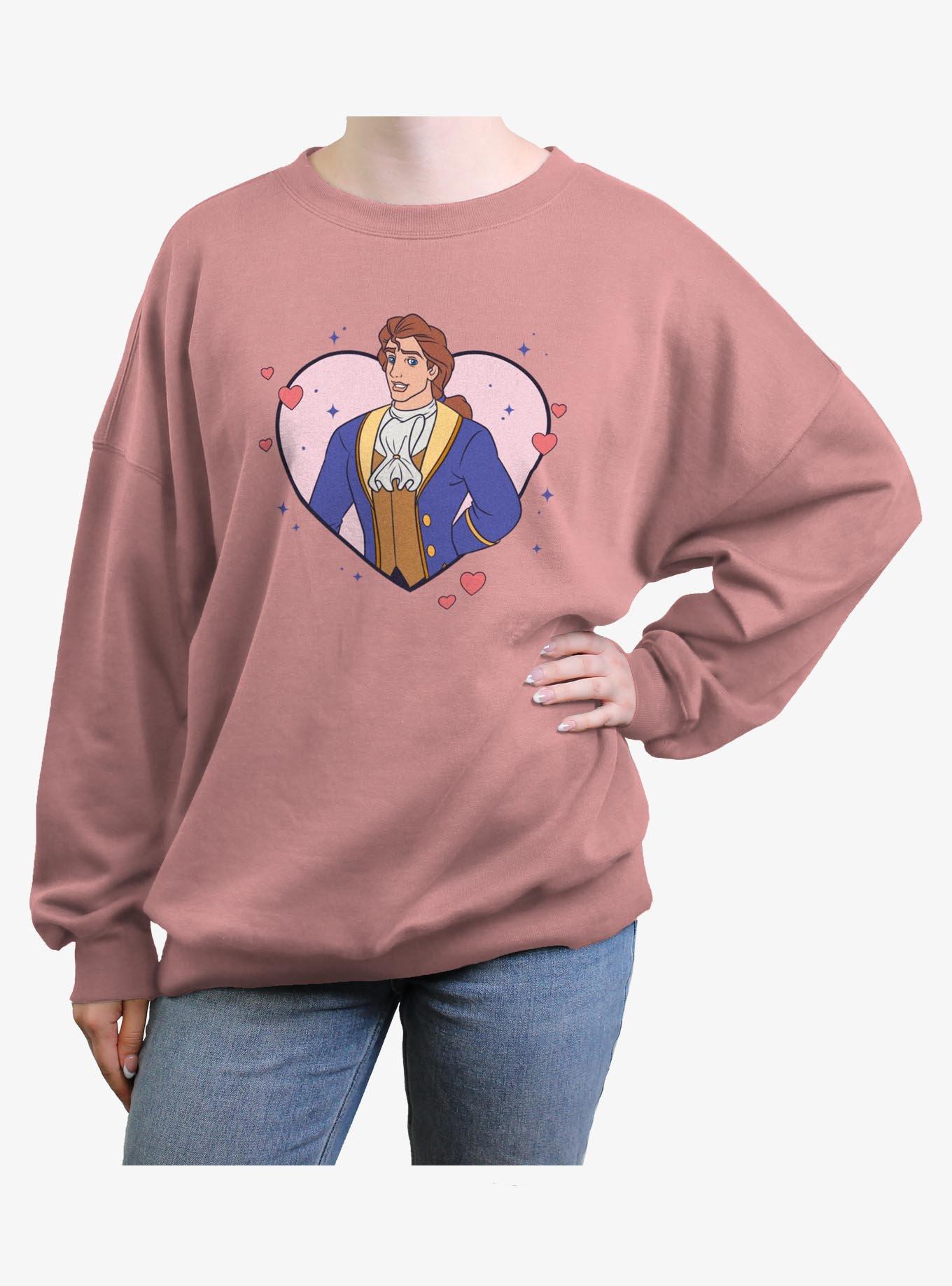 Disney Princess The Beast Prince Adam Heart Womens Oversized Sweatshirt, , hi-res