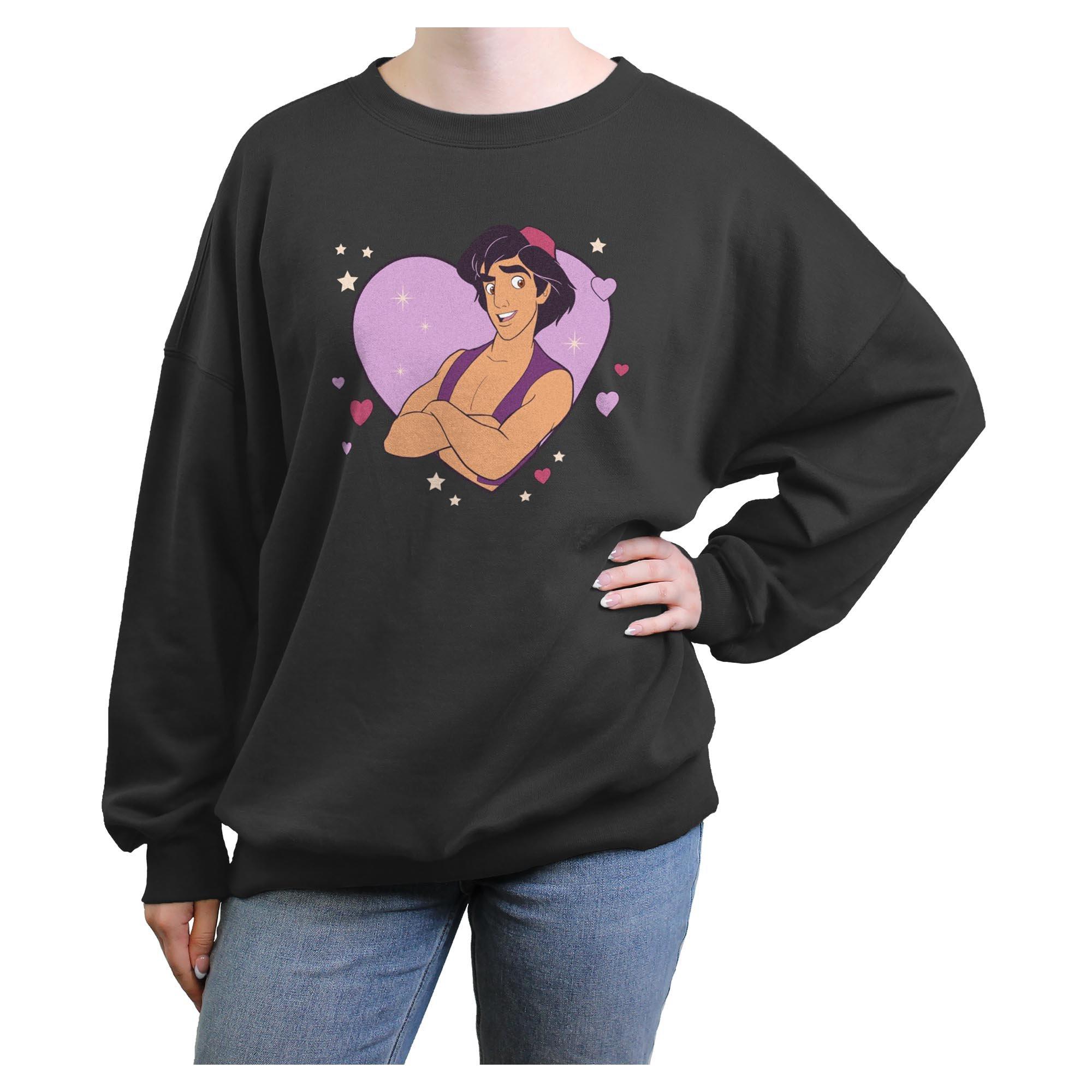 Disney Princess Aladdin Heart Womens Oversized Sweatshirt, , hi-res