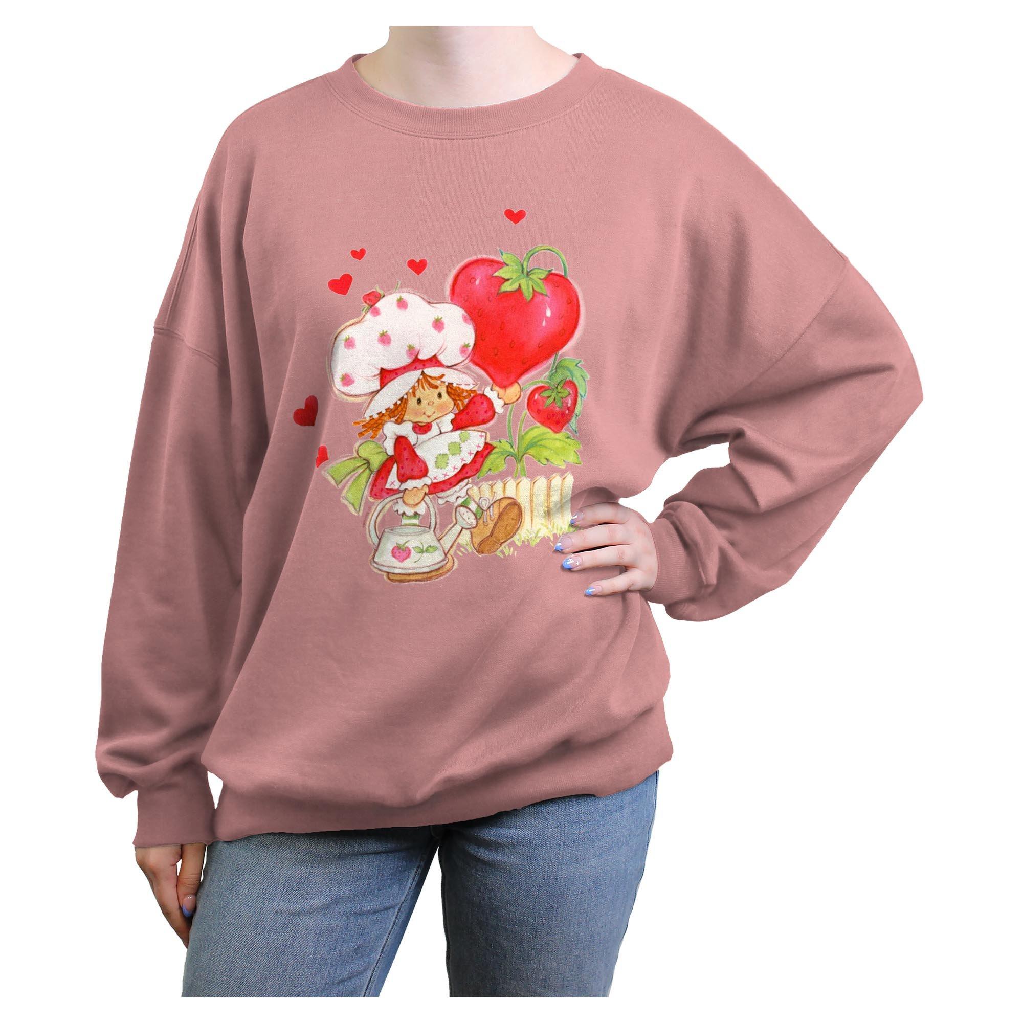 Strawberry Shortcake Heart Strawberry Balloon Walk Womens Oversized Sweatshirt, , hi-res