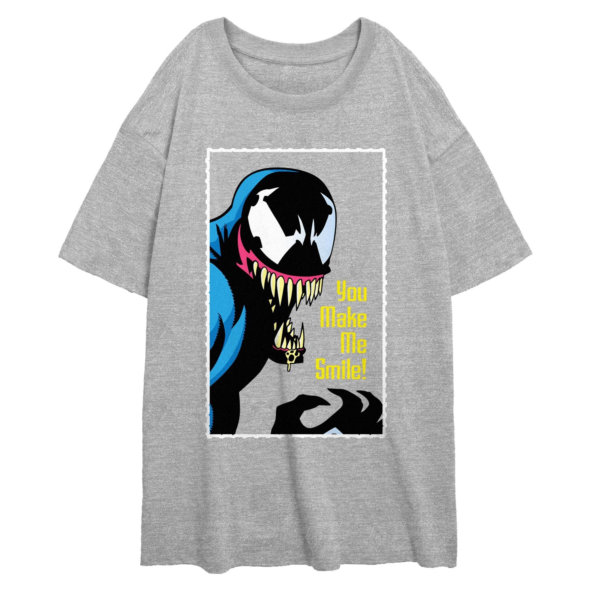 Marvel Venom You Make Me Smile Womens Oversized T-Shirt, ATH HTR, hi-res