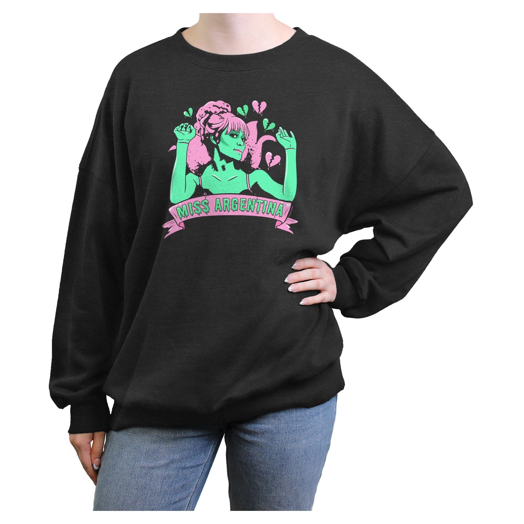 Beetlejuice Miss Argentina Hearts Womens Oversized Sweatshirt, , hi-res