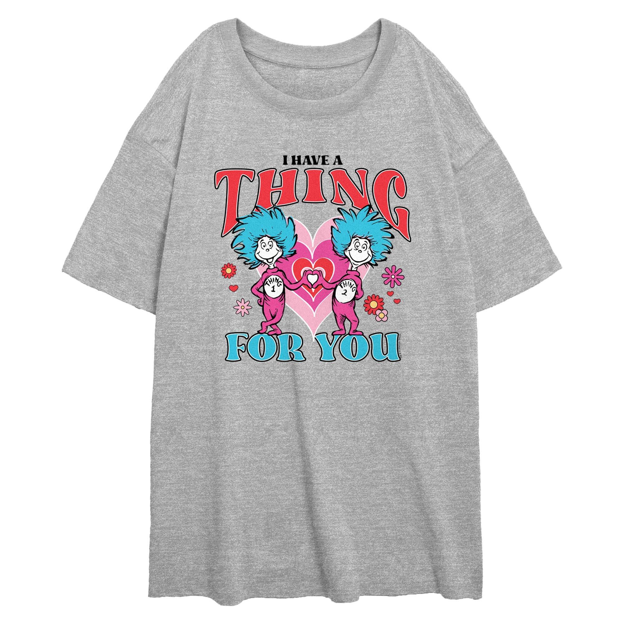 Dr Seuss I Have A Thing For You Womens Oversized T-Shirt, ATH HTR, hi-res