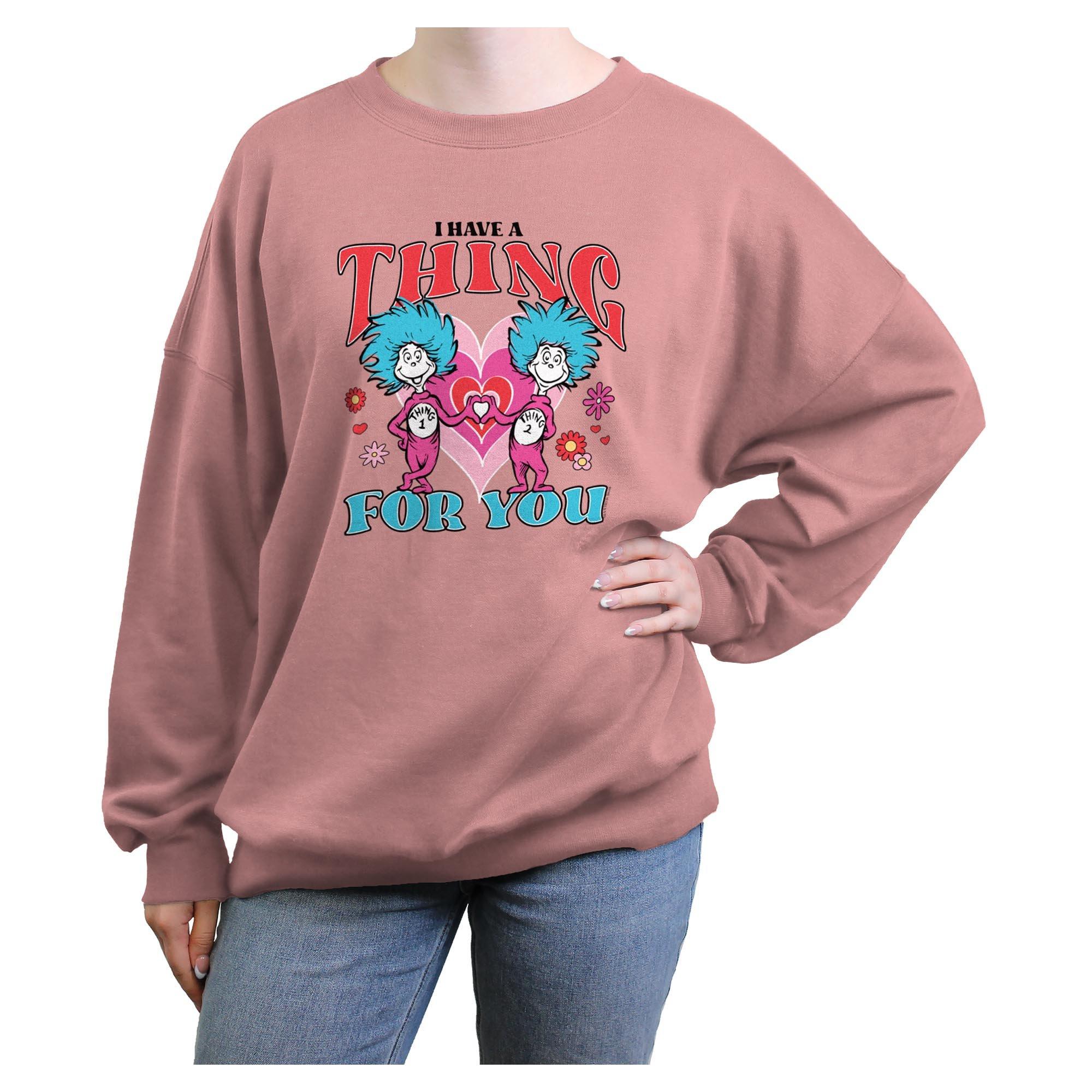 Dr Seuss I Have A Thing For You Womens Oversized Sweatshirt, DESERTPNK, hi-res