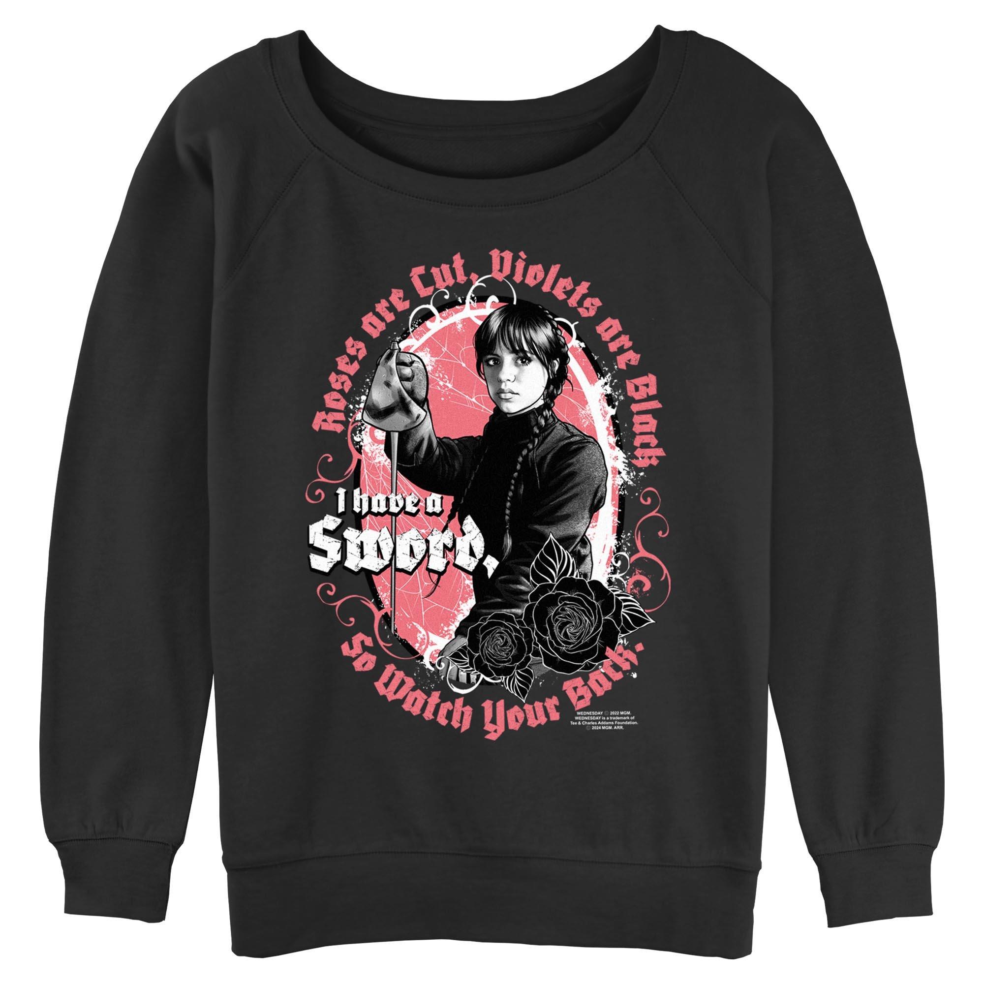 Wednesday Deadly Poem Womens Slouchy Sweatshirt, , hi-res