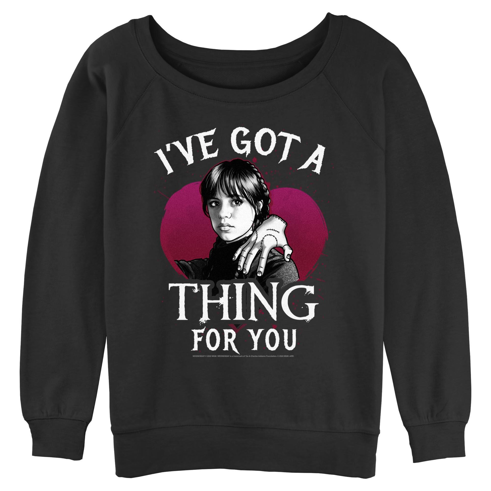 Wednesday I've Got A Thing For You Womens Slouchy Sweatshirt, , hi-res