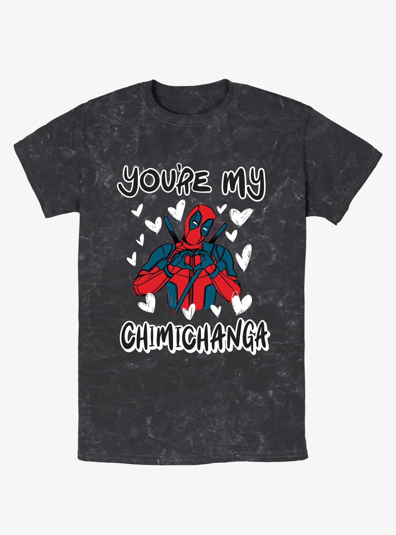 Marvel Deadpool Youre My Chimichanga Mineral Wash T-Shirt, BLACK, hi-res
