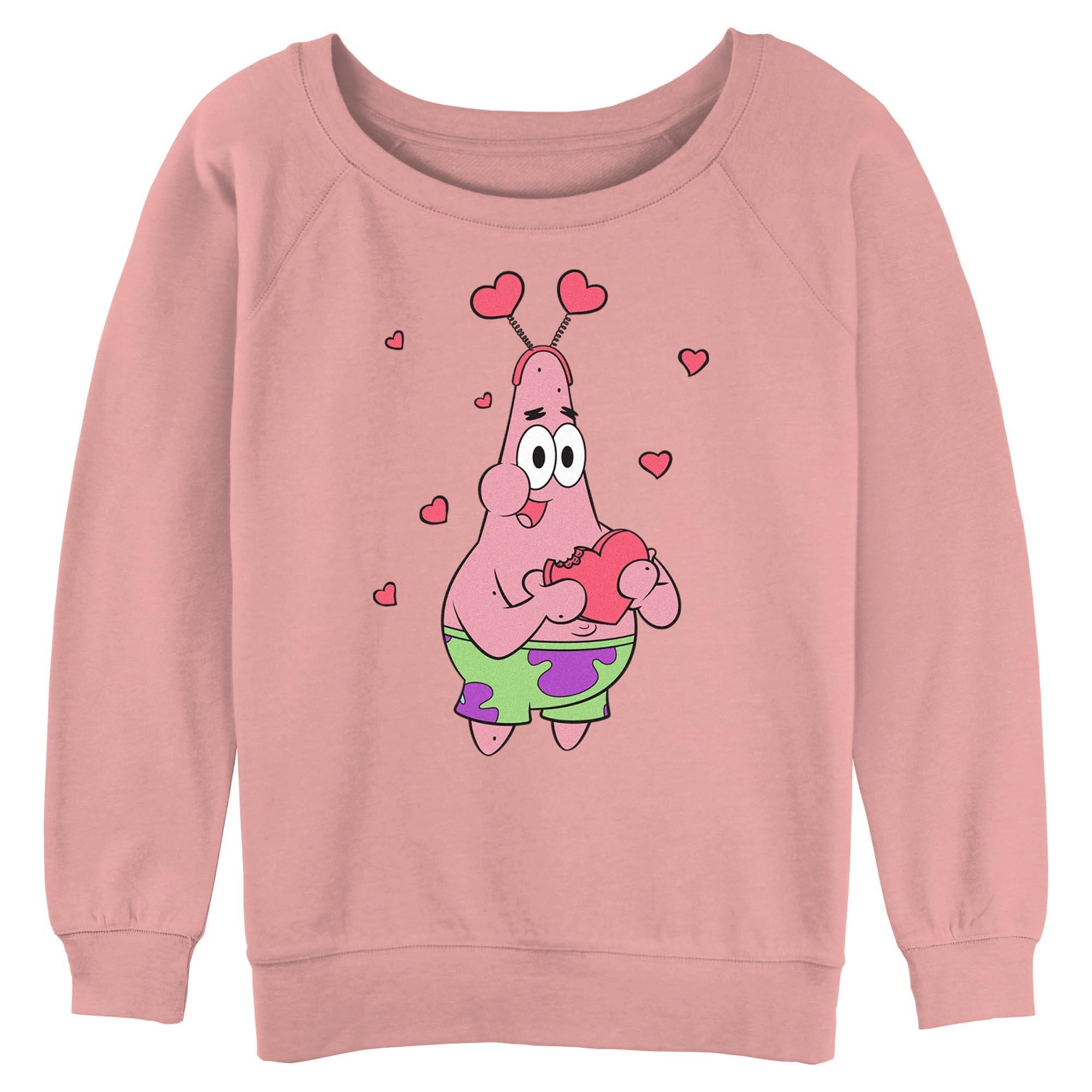 SpongeBob SquarePants Patrick Hearts Womens Slouchy Sweatshirt, , hi-res