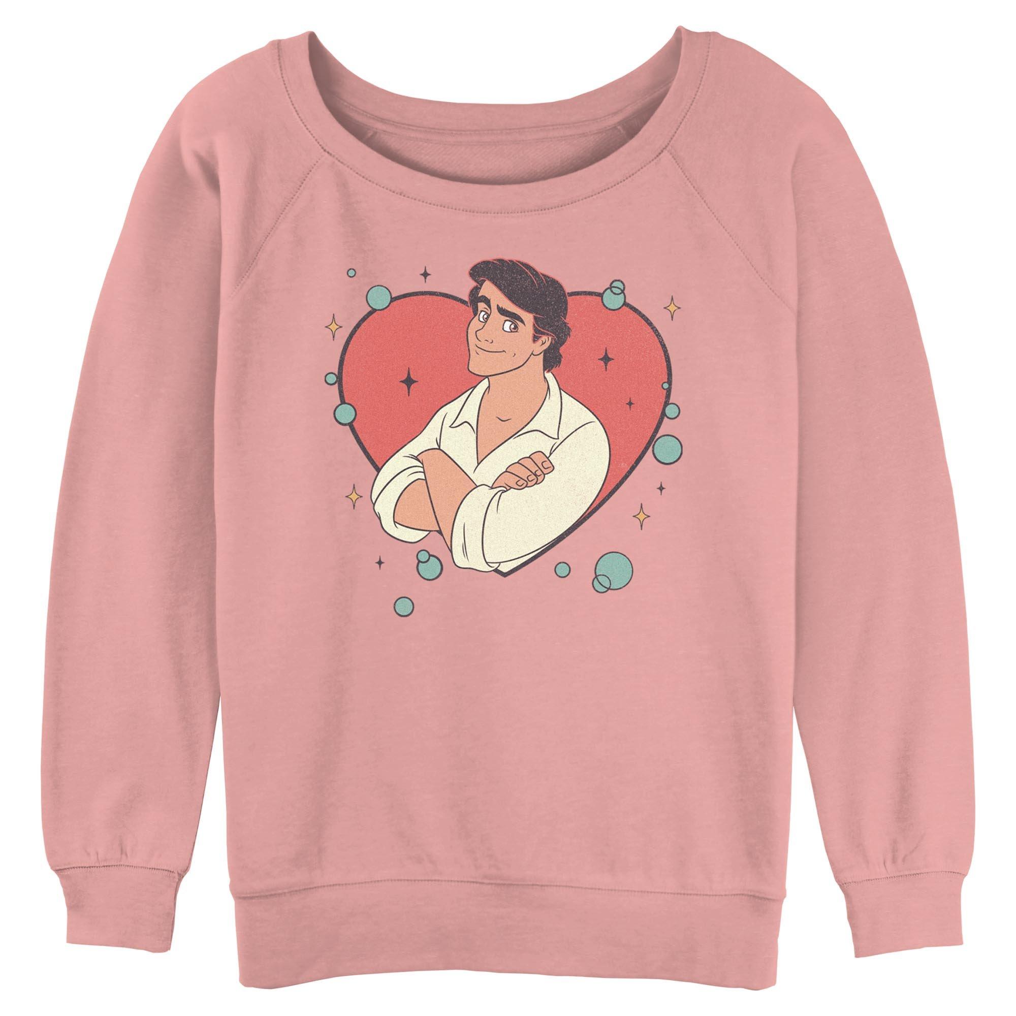 Disney Princess Prince Eric Heart Womens Slouchy Sweatshirt, , hi-res