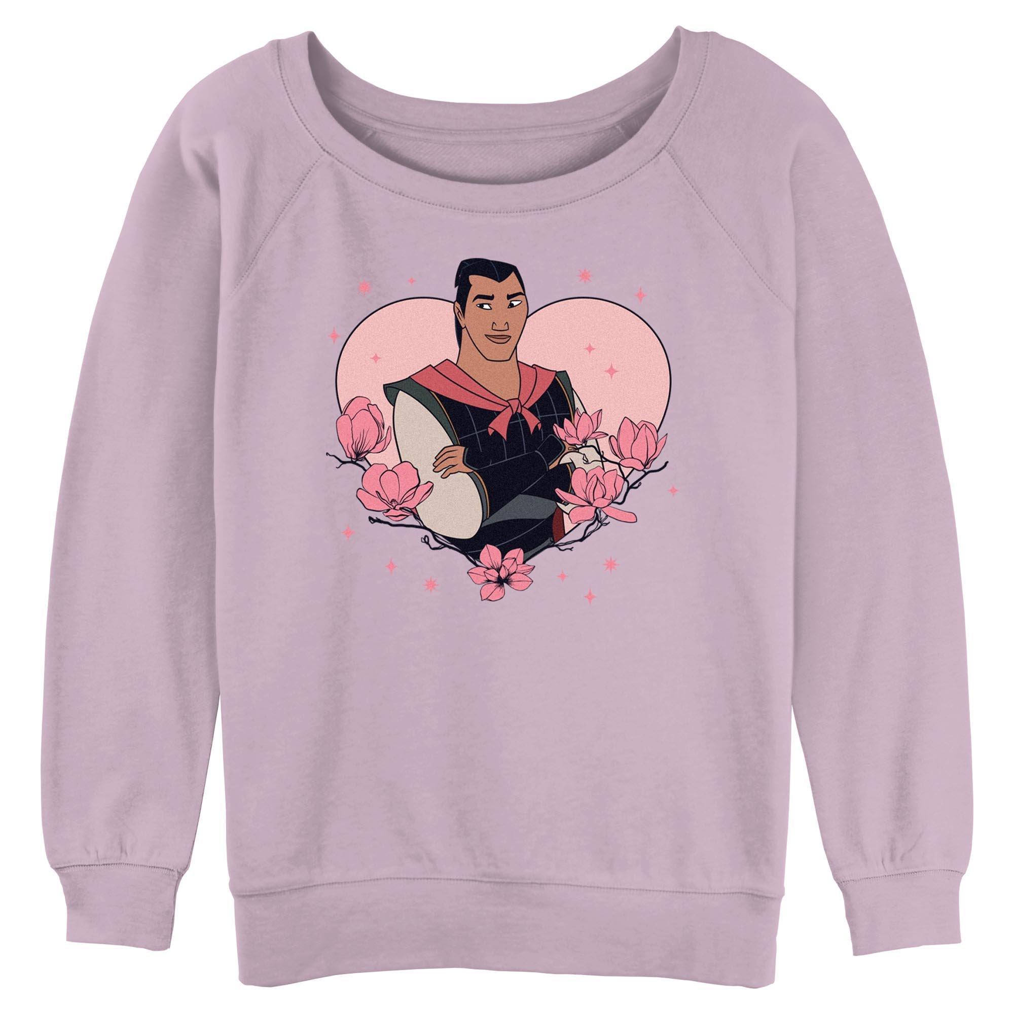 Disney Princess Li Shang Heart Womens Slouchy Sweatshirt, , hi-res