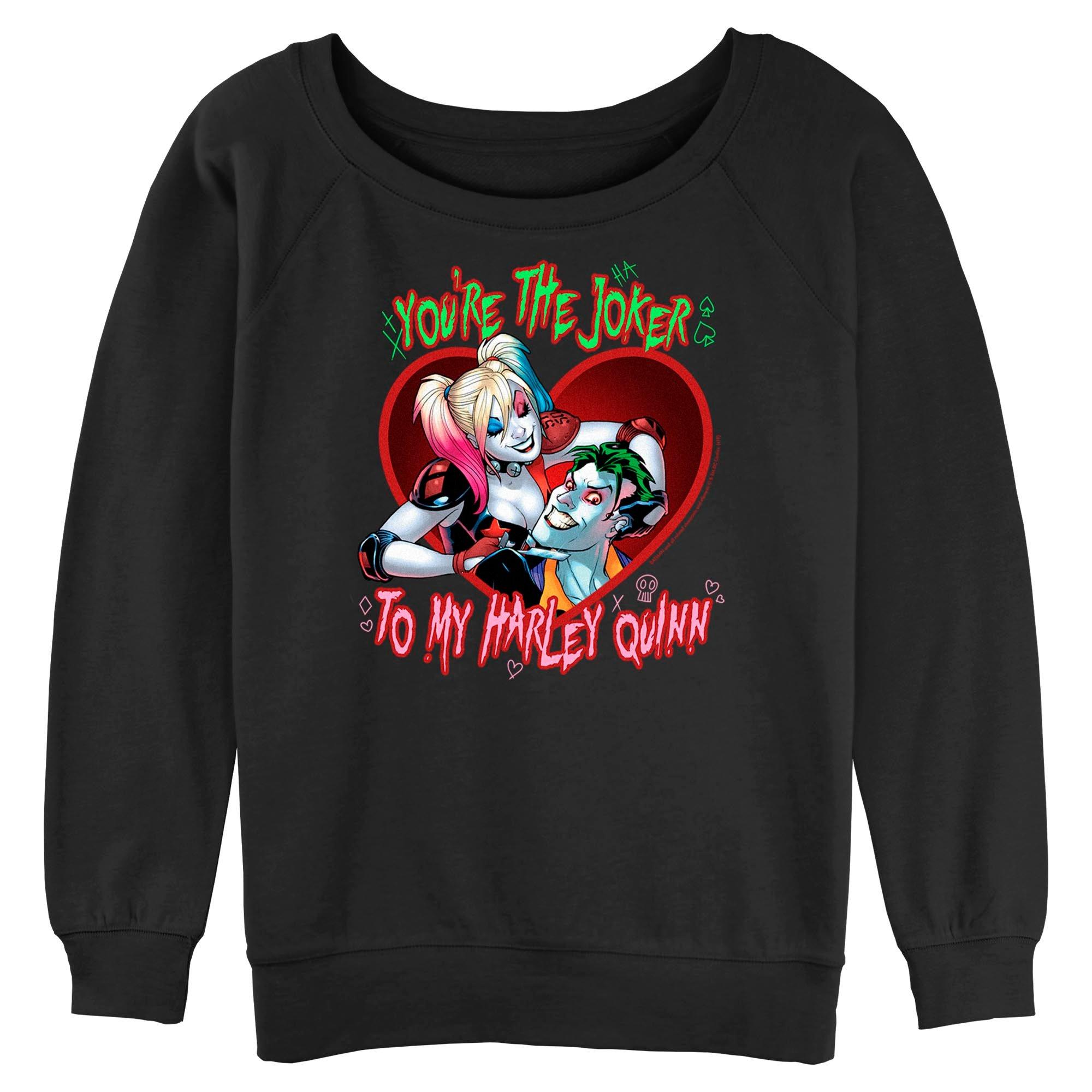 DC Comics Batman Youre The Joker To My Harley Quinn Womens Slouchy Sweatshirt, , hi-res