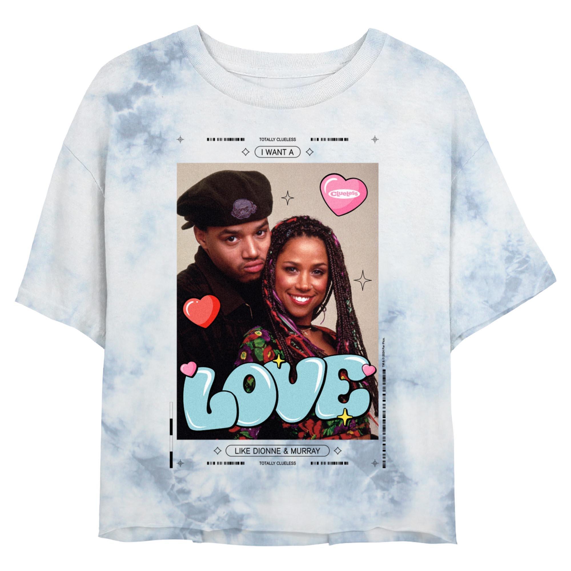 Clueless Like Donnie & Murray Tie Dye Crop Womens T-Shirt, WHITEBLUE, hi-res