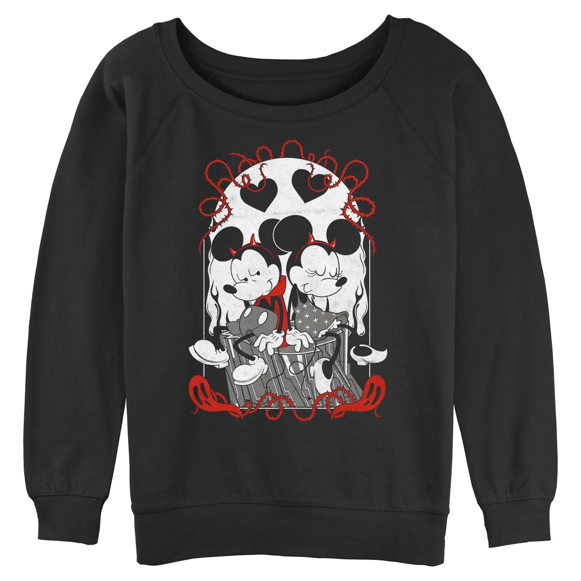 Disney Mickey Mouse and Minnie Mouse Devilish Plans Womens Slouchy Sweatshirt, , hi-res