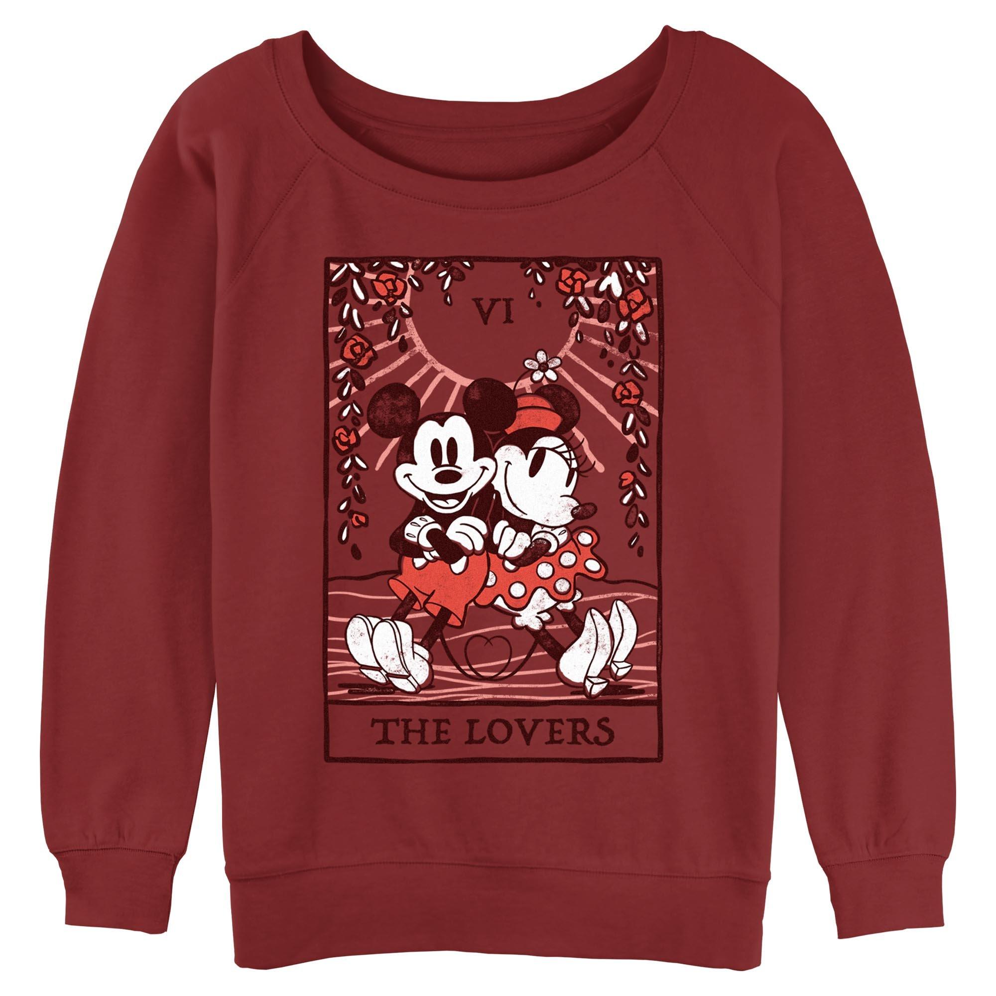 Disney Mickey Mouse and Minnie Mouse The Lovers Tarot Womens Slouchy Sweatshirt, , hi-res