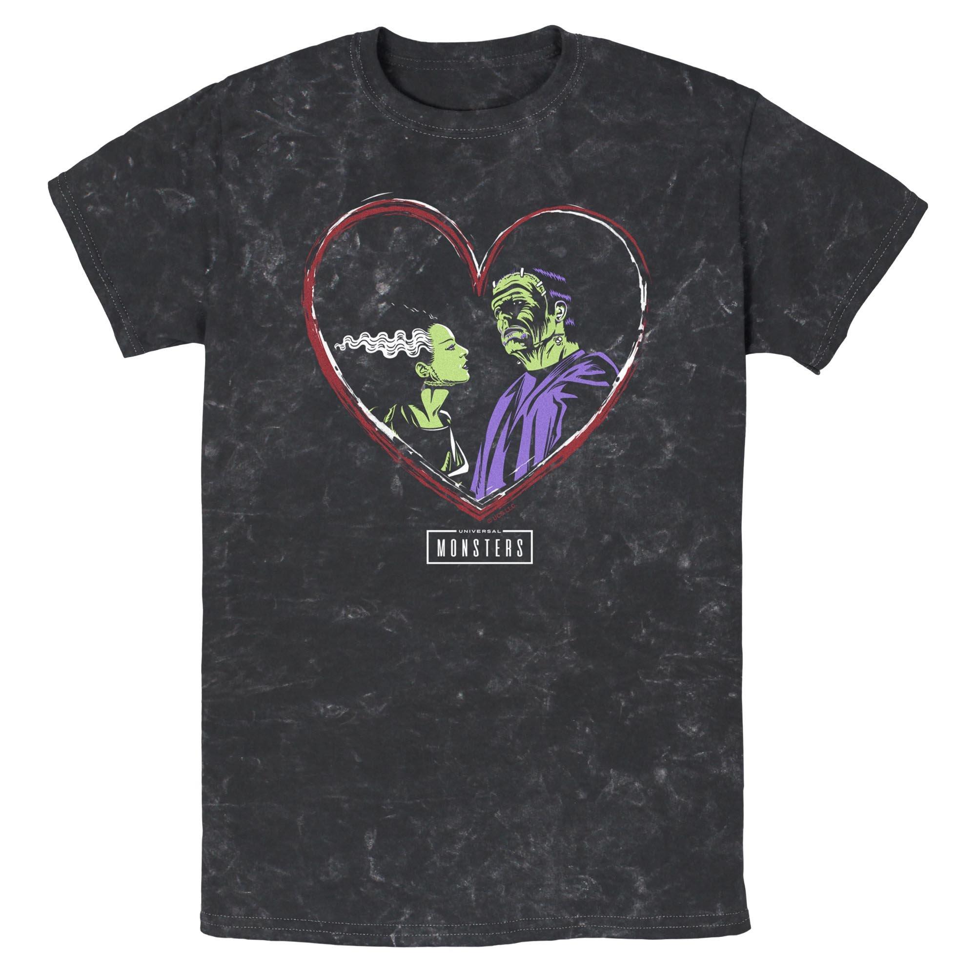 Universal Monsters Heart Icons Mineral Wash T-Shirt, , hi-res