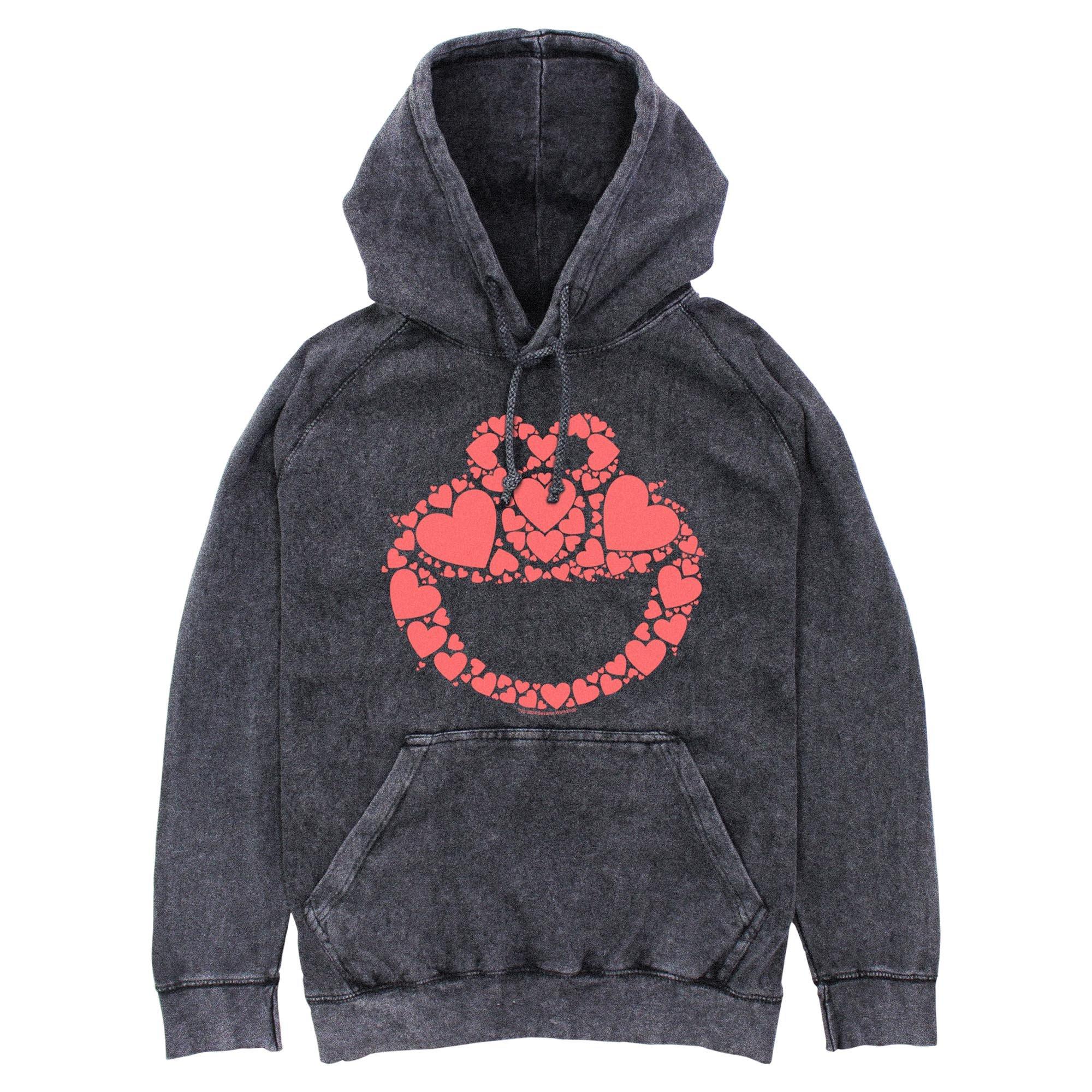 Sesame Street Heart Elmo Face Mineral Wash Hoodie, , hi-res