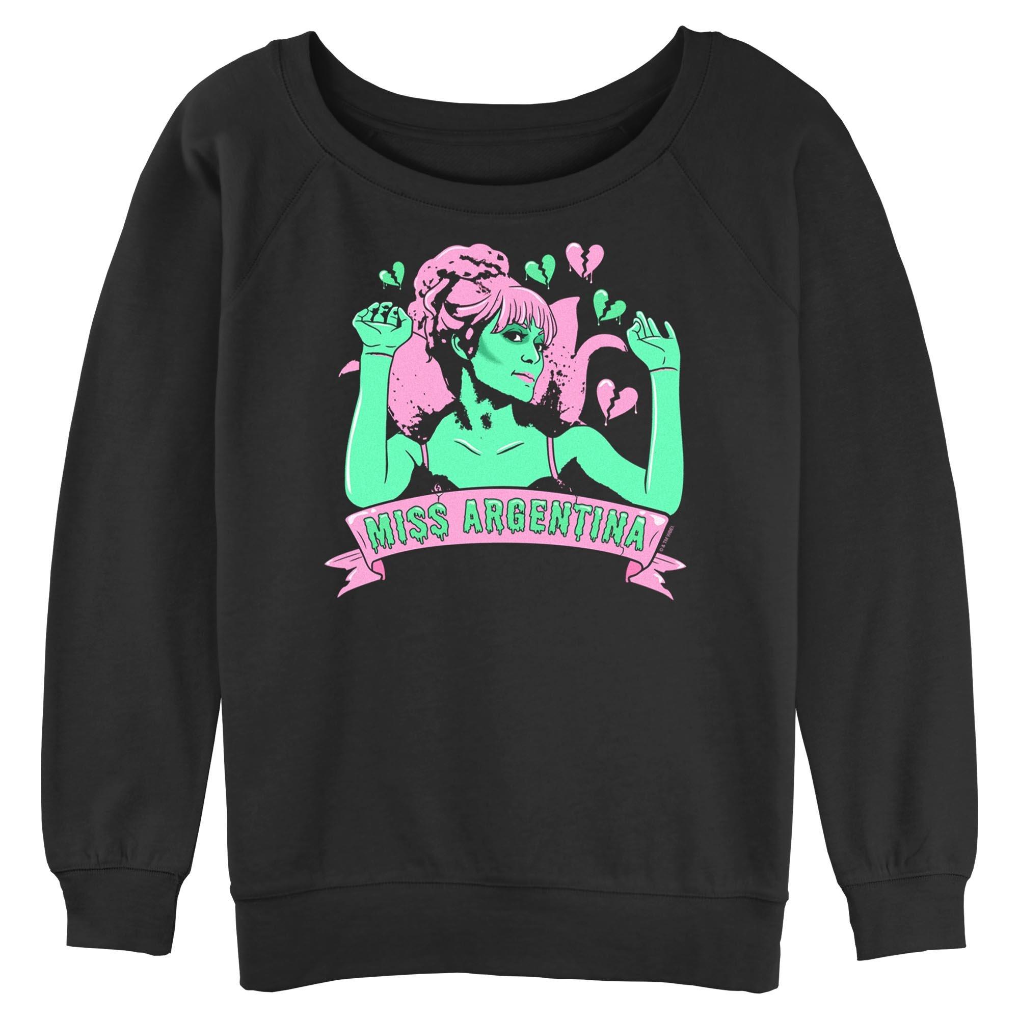 Beetlejuice Miss Argentina Hearts Womens Slouchy Sweatshirt, , hi-res