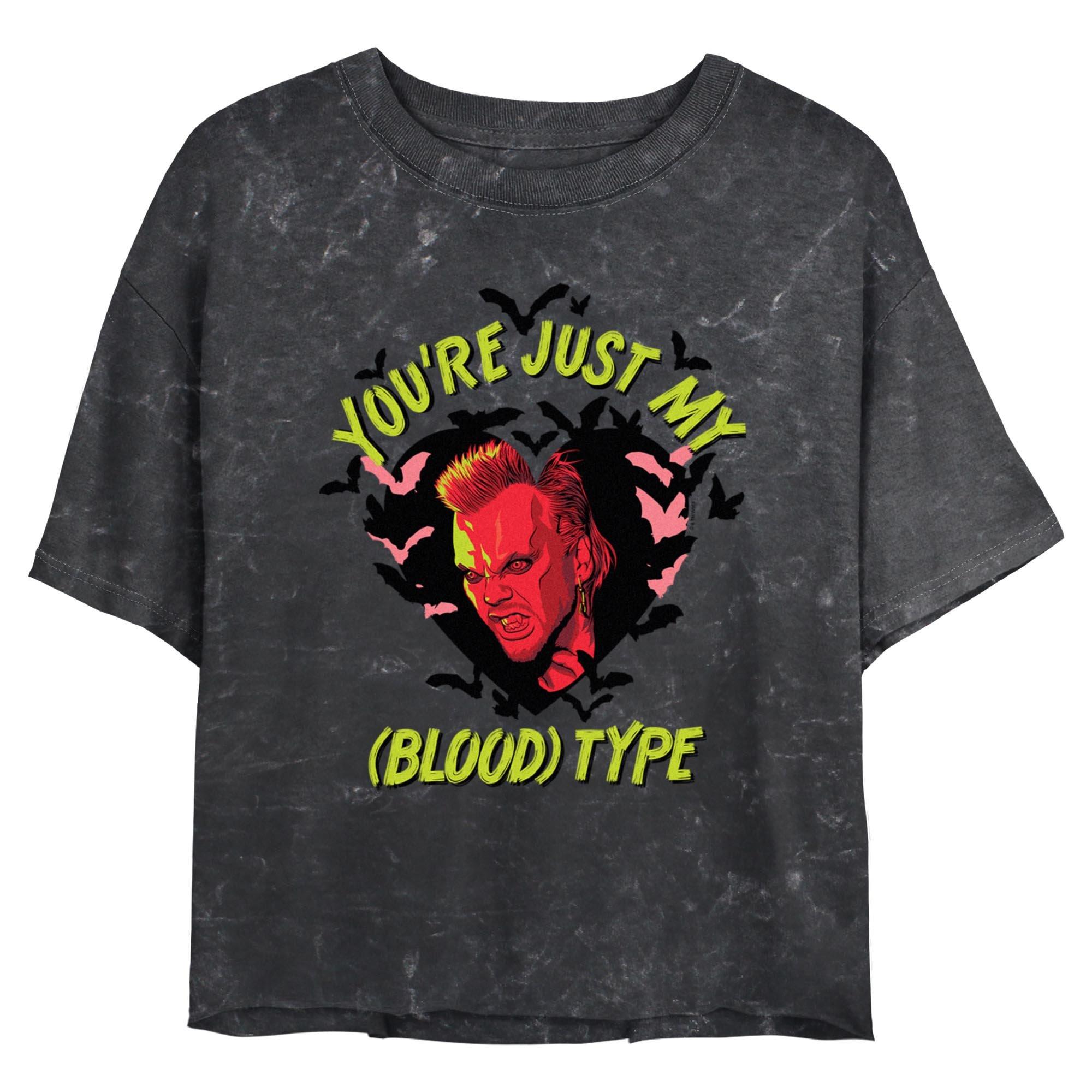 The Lost Boys Youre Just My Blood Type Mineral Wash Womens Crop T-Shirt, , hi-res