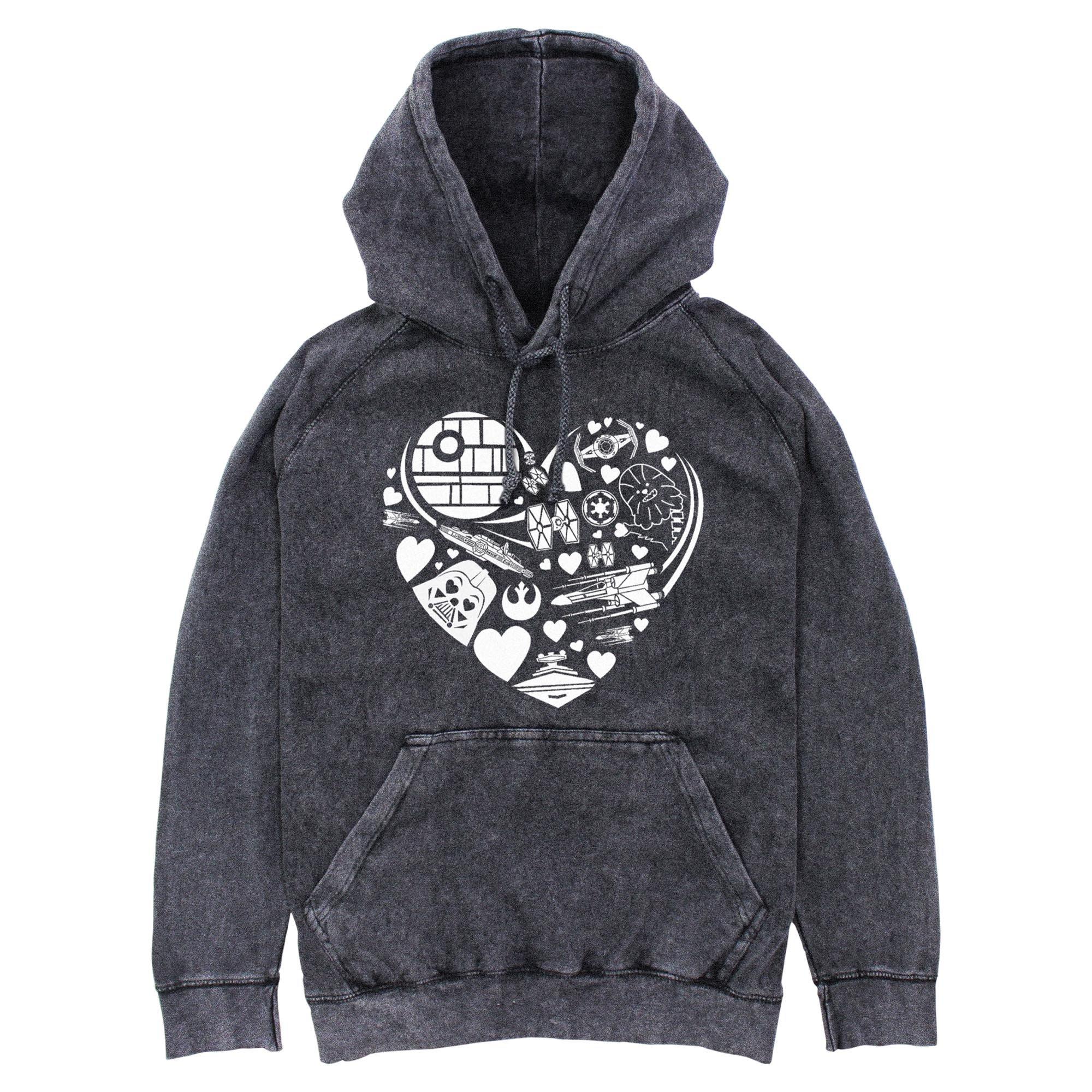 Star Wars Icons Heart Mineral Wash Hoodie, , hi-res