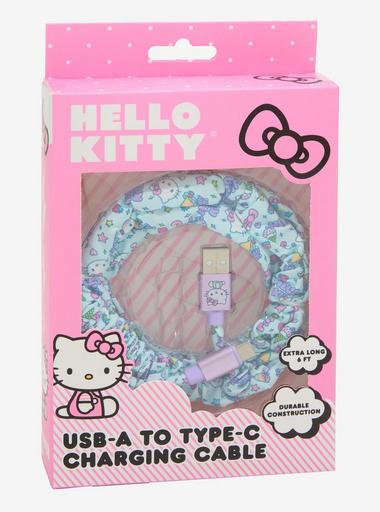Hello Kitty Scrunchie USB-C To USB-A Charging Cable | Hot Topic