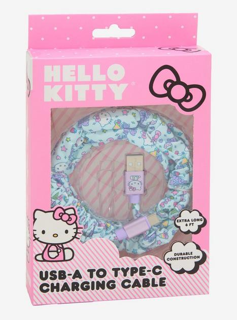 Hello Kitty Scrunchie USB-C To USB-A Charging Cable | Hot Topic