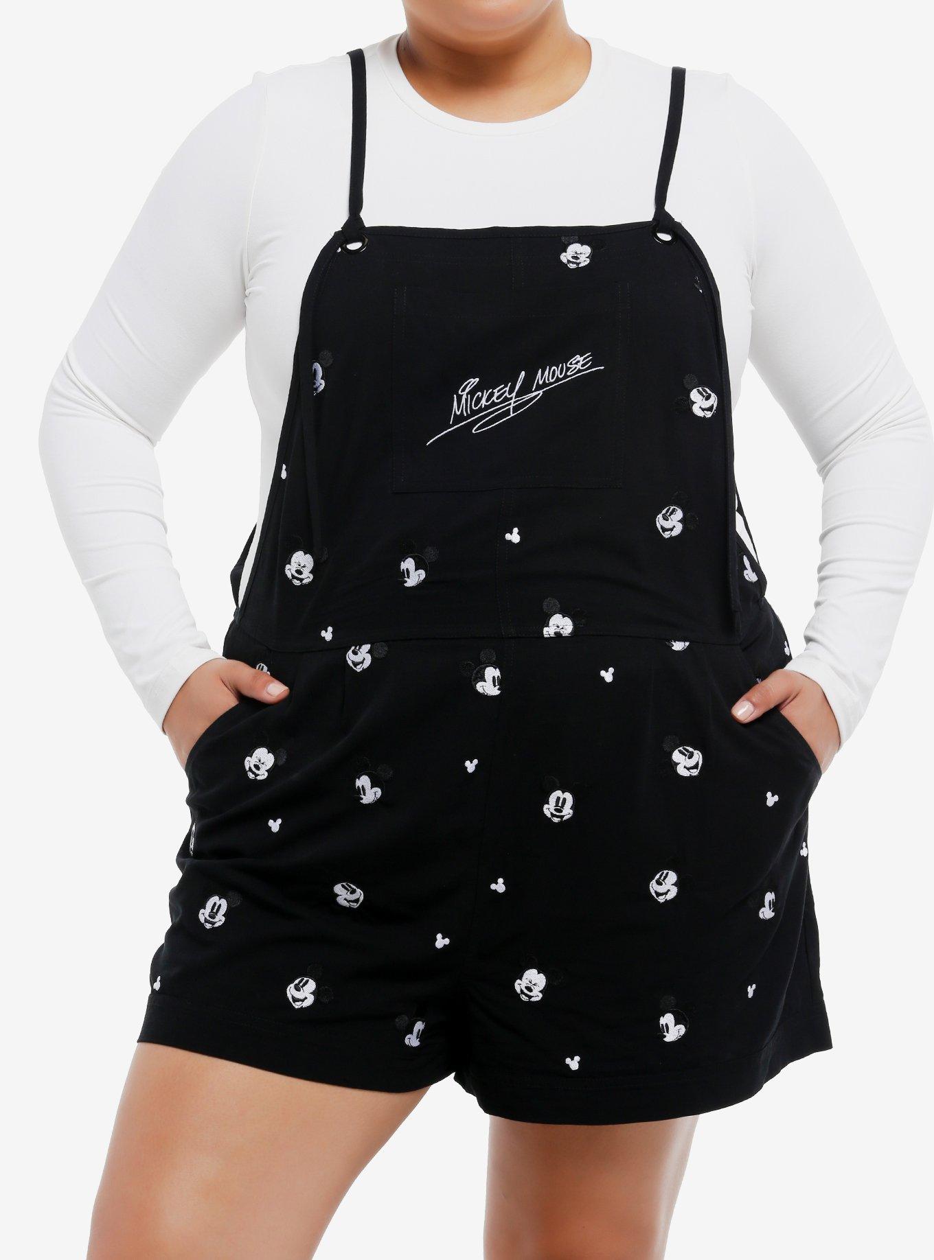 Her Universe Disney Mickey Mouse Linen Shortalls Plus Size Her Universe Exclusive, , hi-res