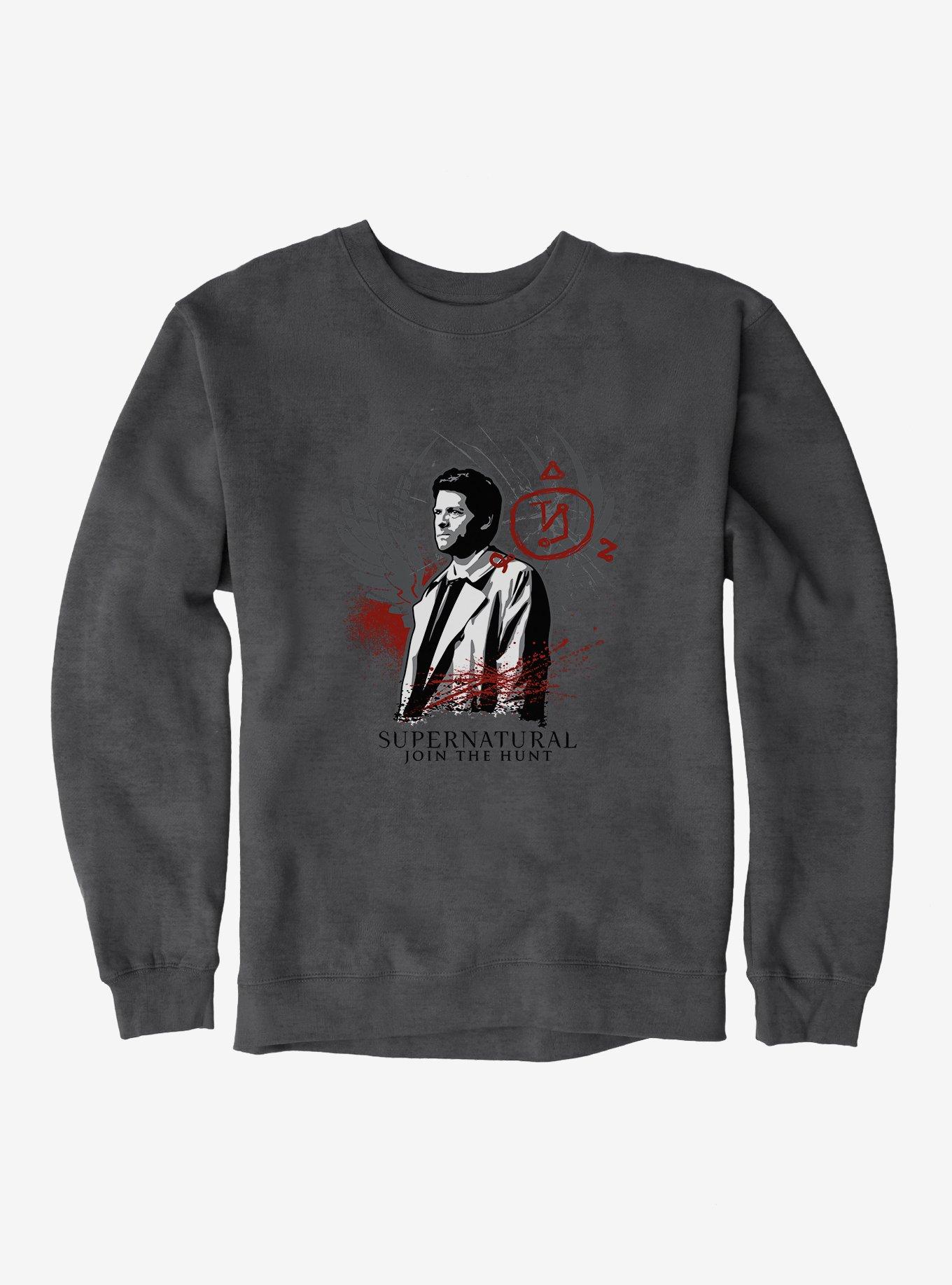 Supernatural Castiel Sweatshirt, DARK HEATHER, hi-res